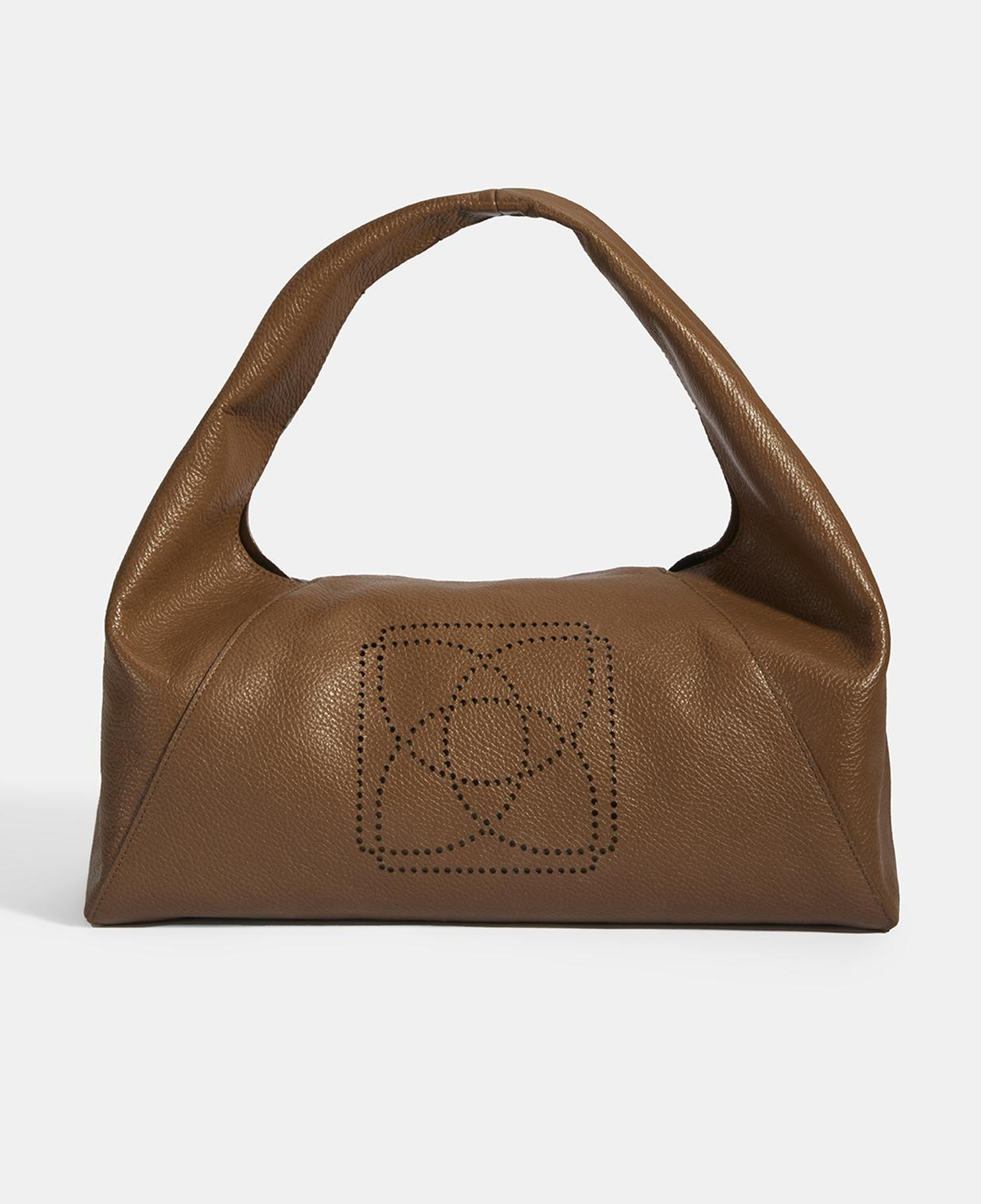 Kadın Kahve Logo Baskılı Deri Omuz Çantası