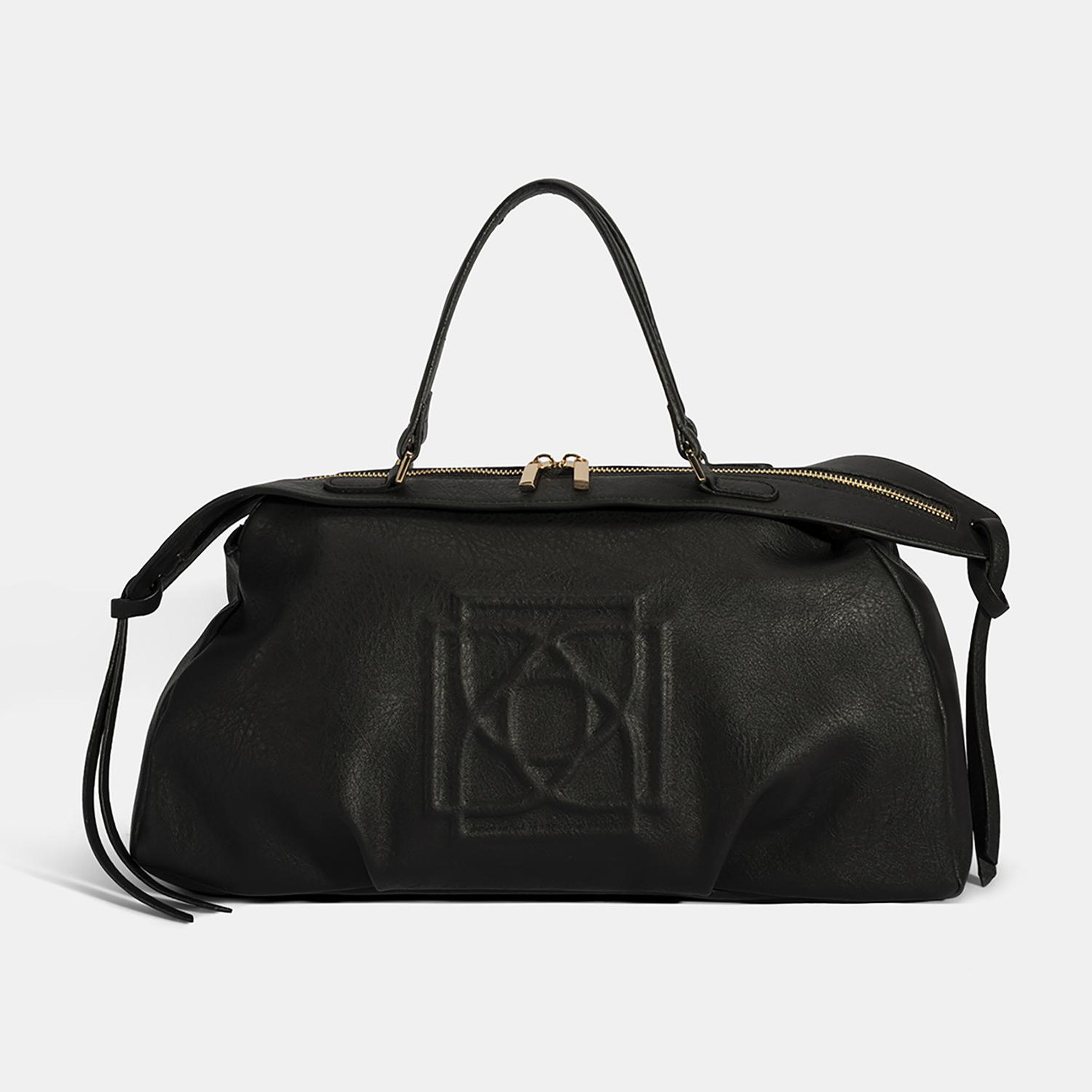 Kadın Siyah Monogram Baskılı El Çantası