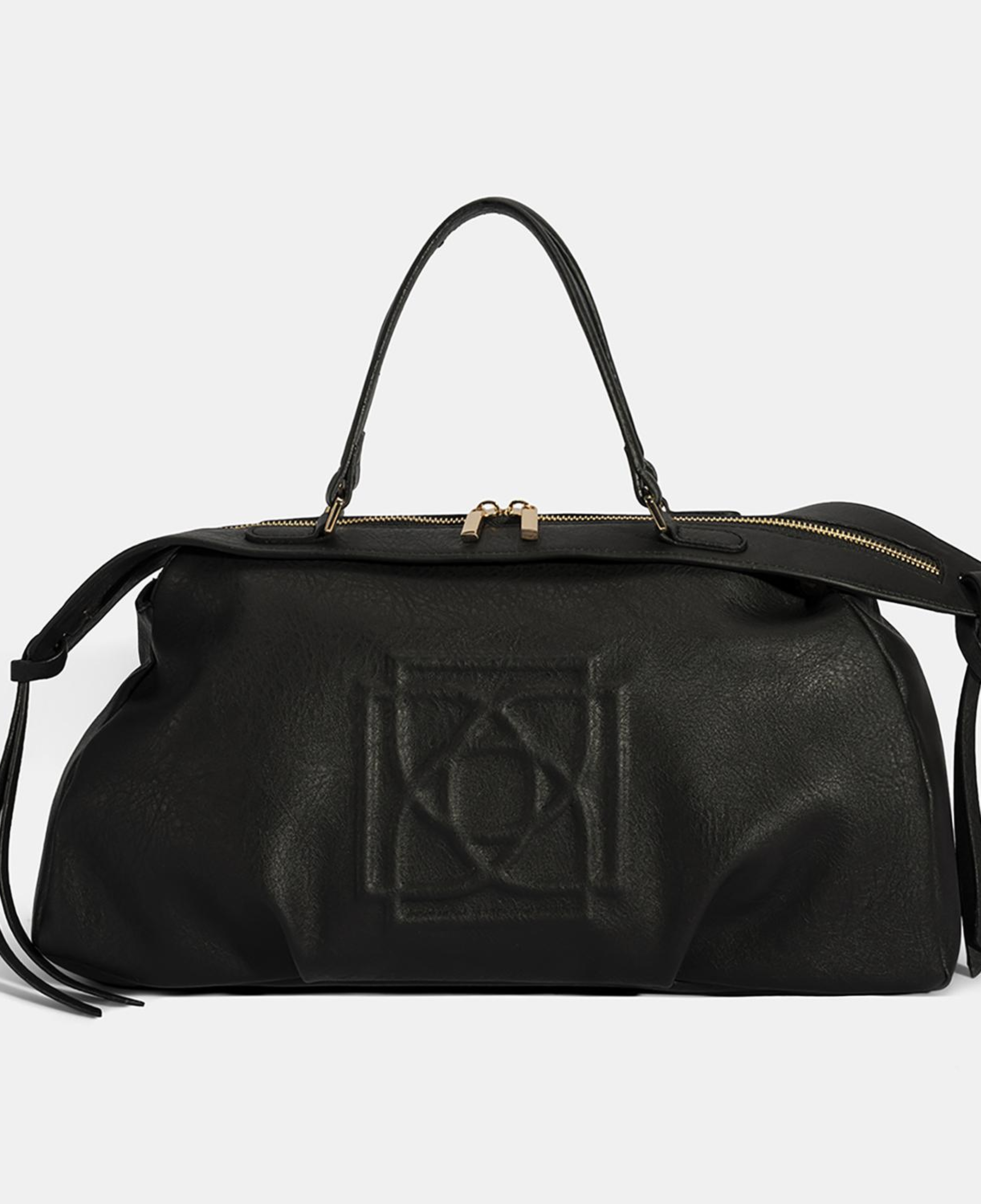 Kadın Siyah Monogram Baskılı El Çantası