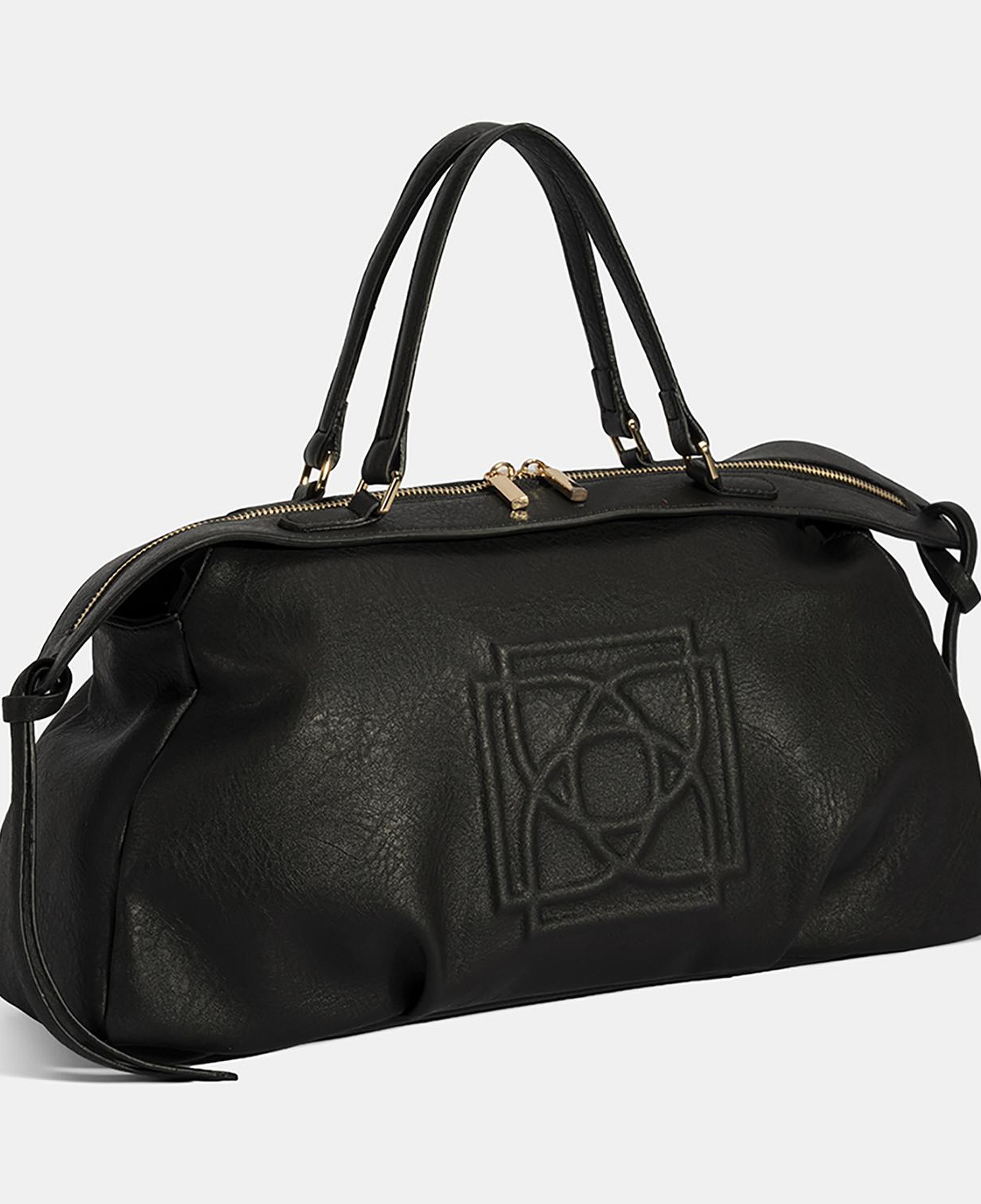 Kadın Siyah Monogram Baskılı El Çantası