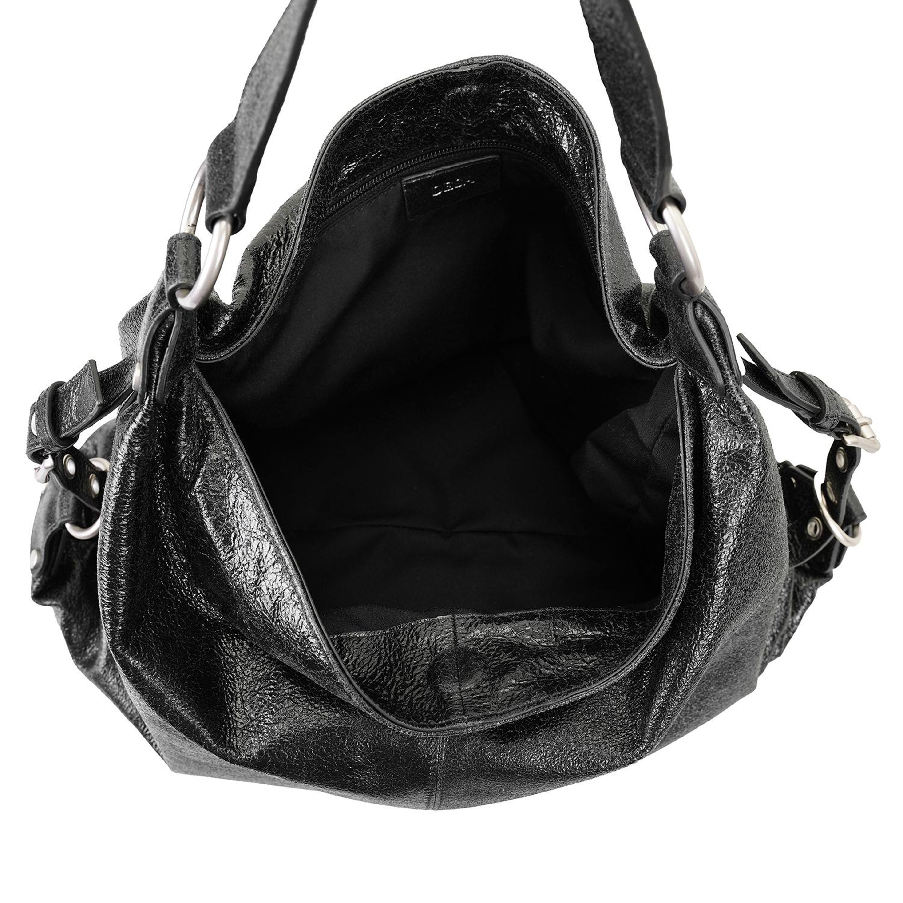 Krista Siyah Kadın Deri Omuz Çantası