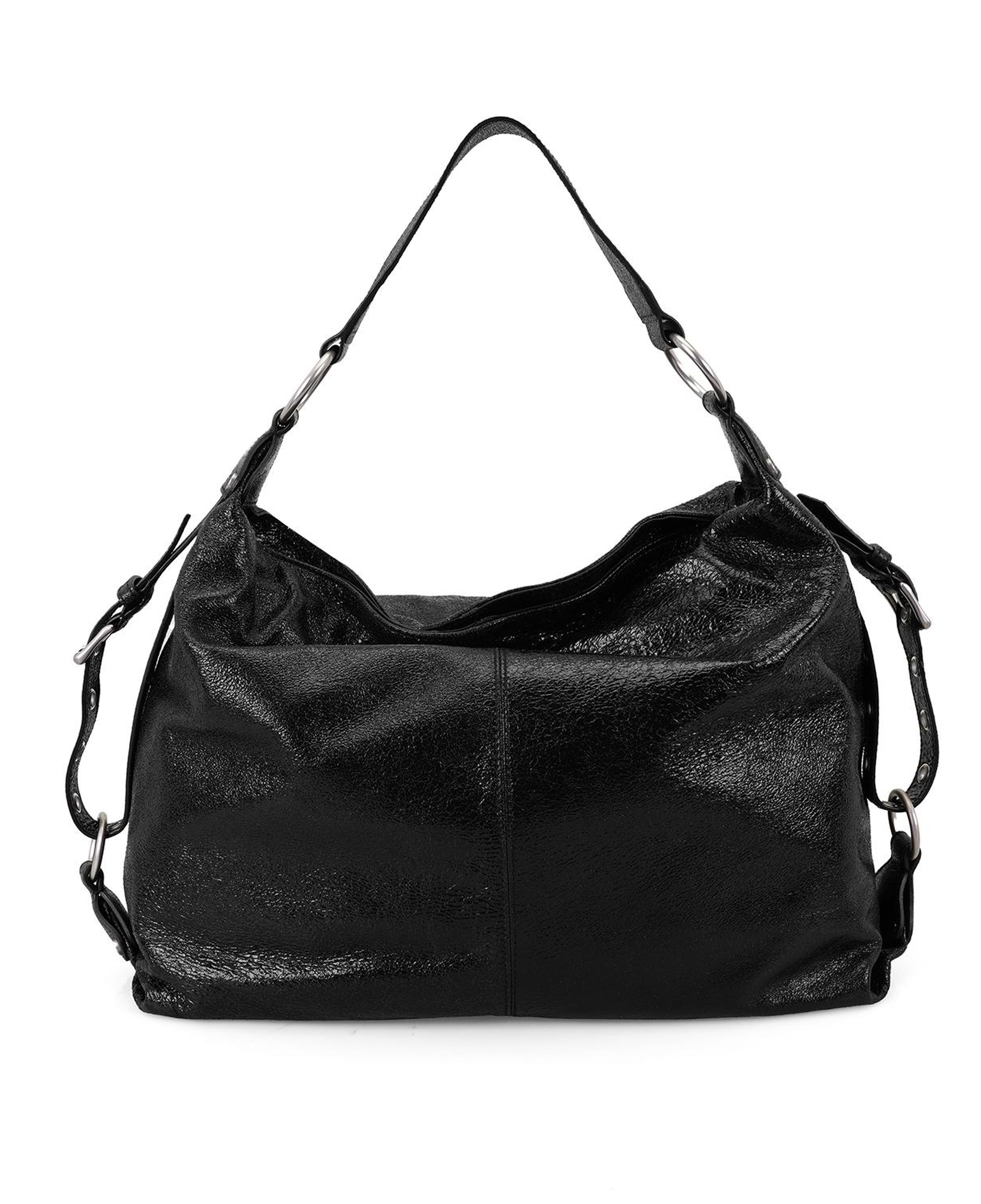 Krista Siyah Kadın Deri Omuz Çantası