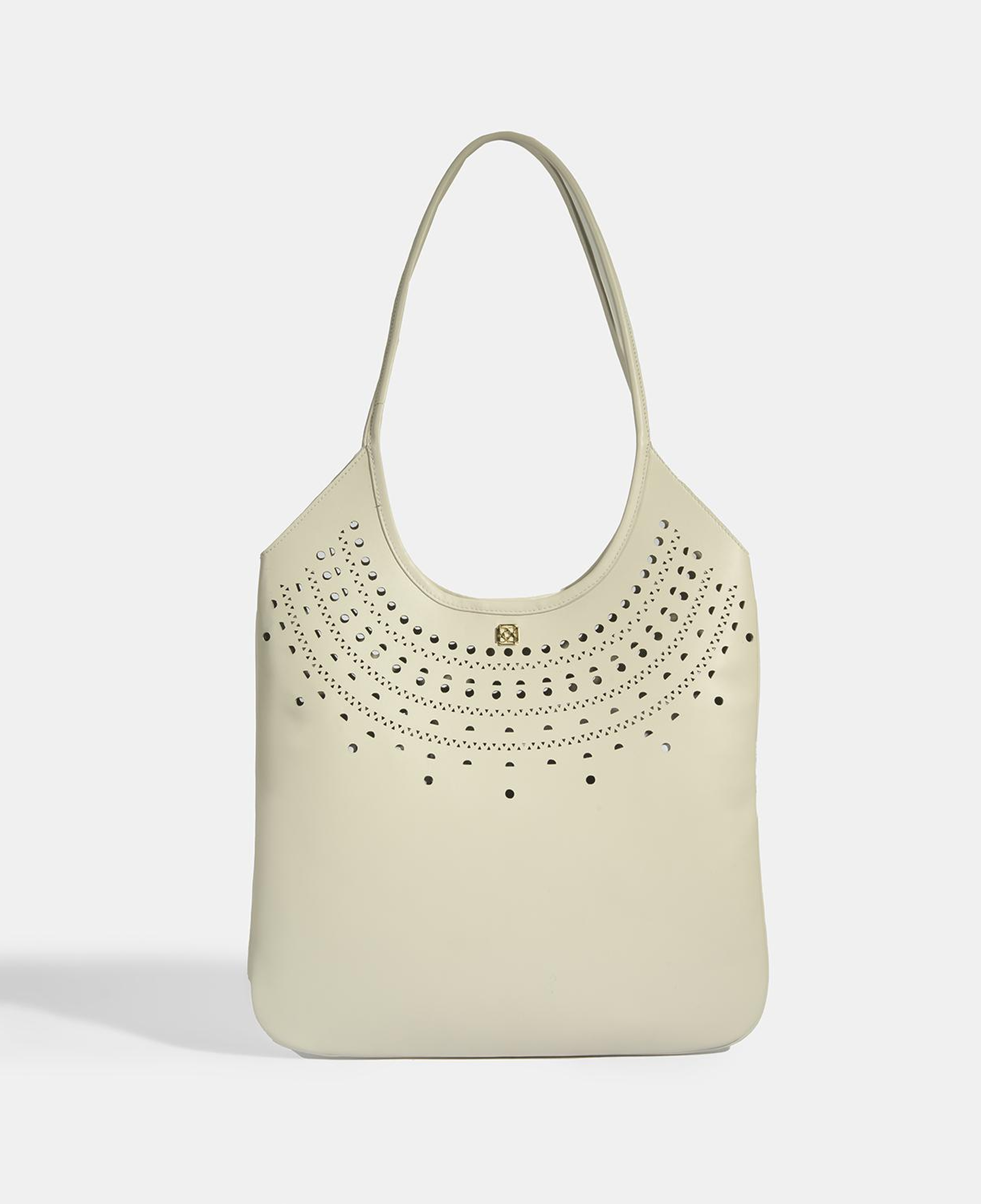 Kadın Beyaz Perforeli Süet Omuz Çantası