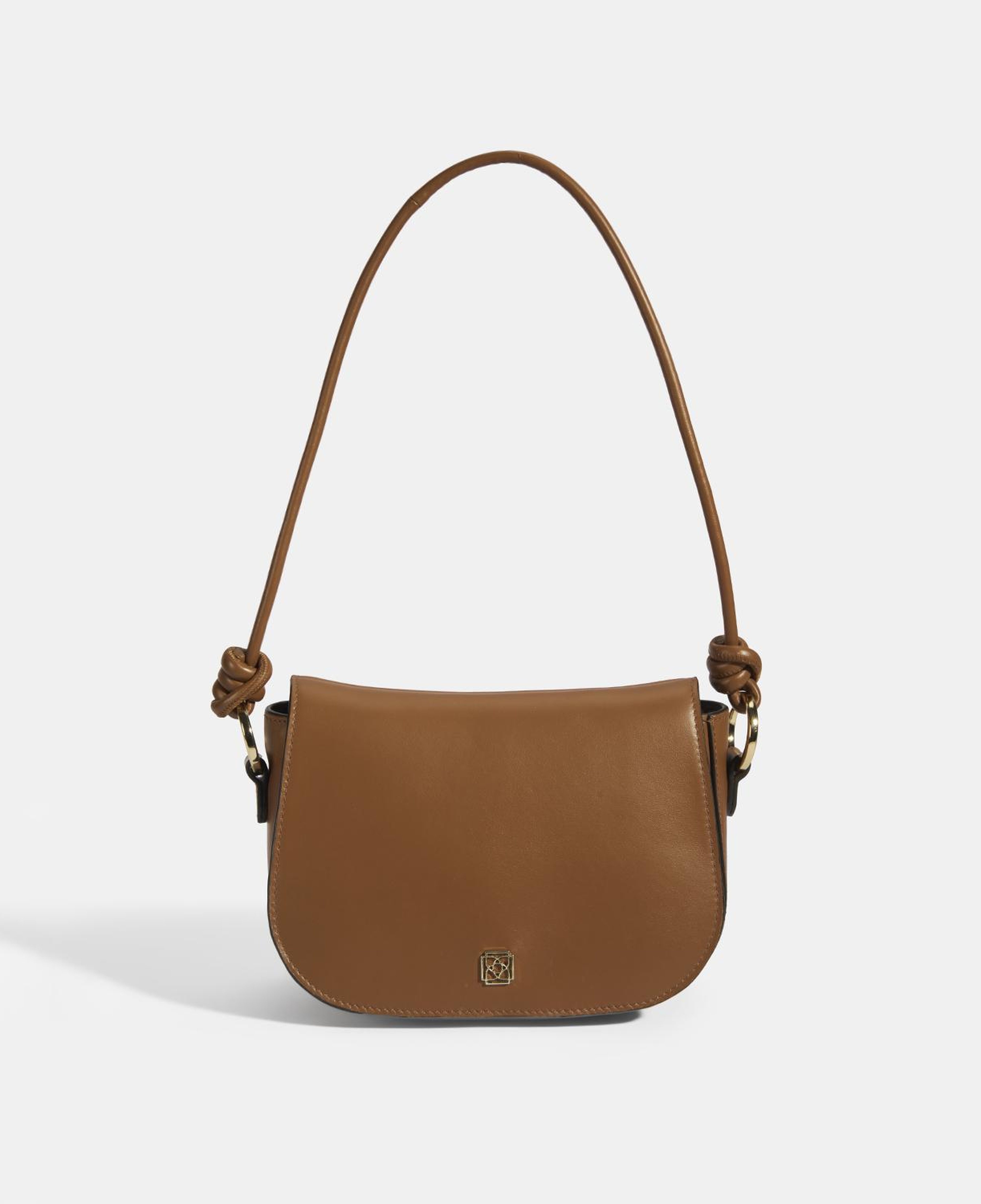 Kadın Düğüm Askılı Konyak Deri Omuz Çantası