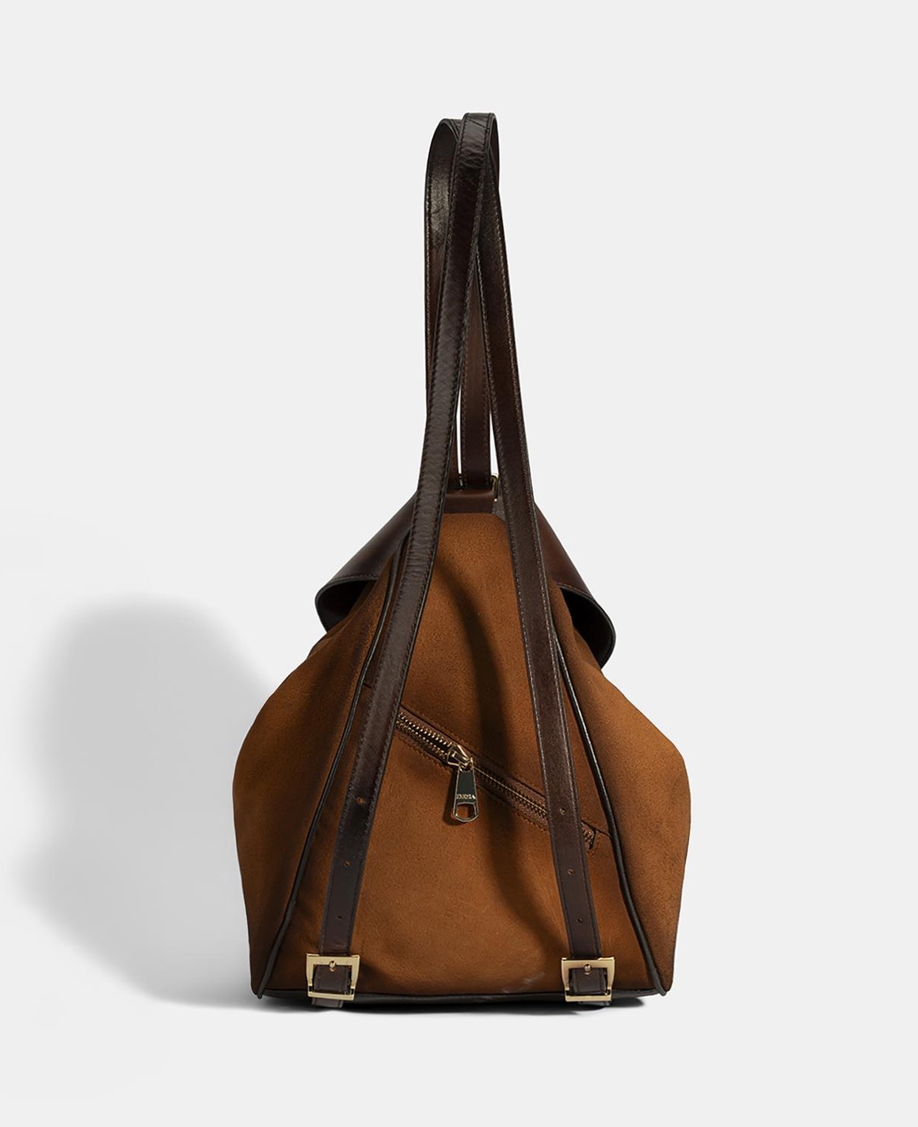 Kadın Taba Süet Deri Sırt Çantası