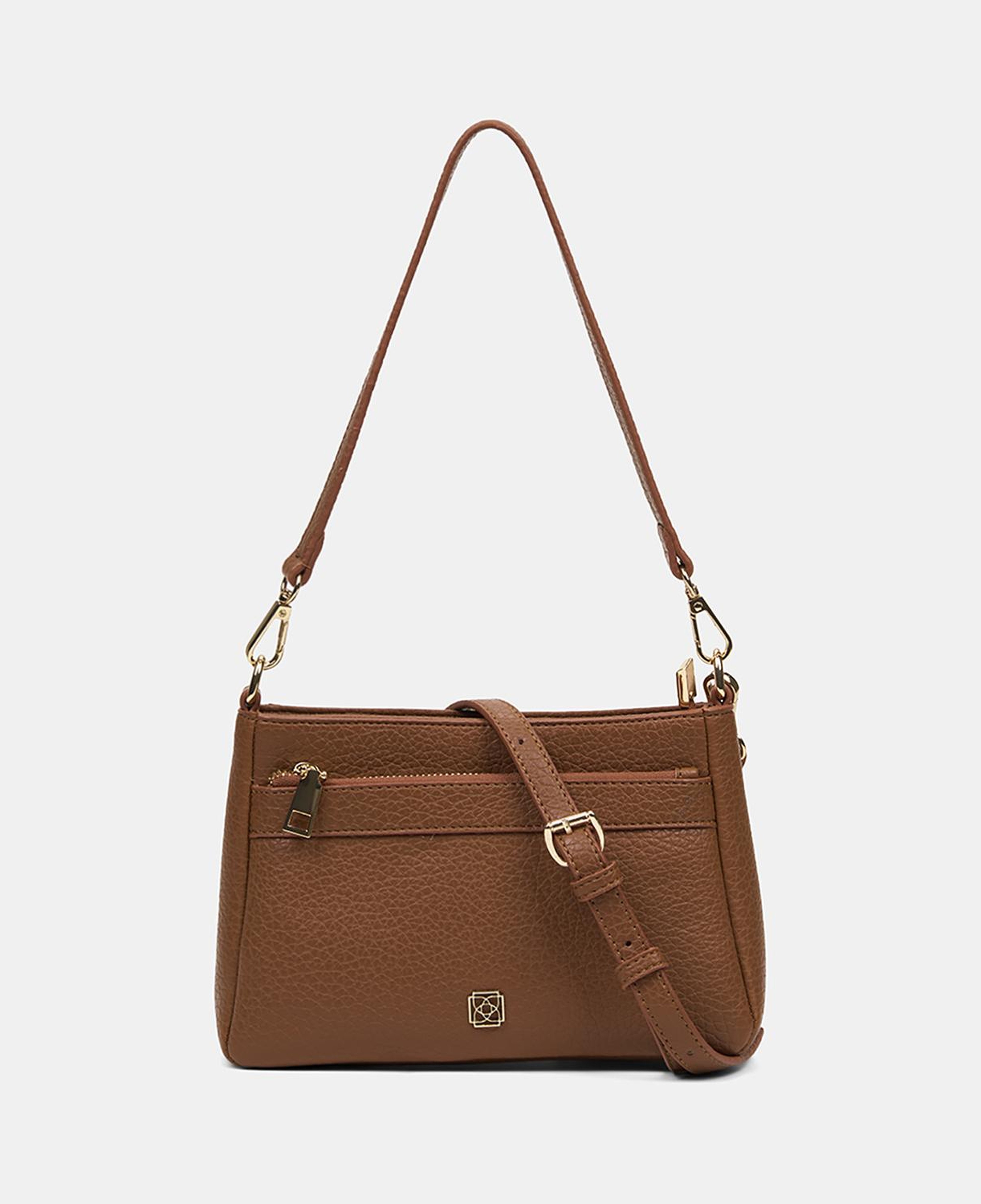 Kadın Taba Dokulu Fermuar Detaylı Postacı Çantası