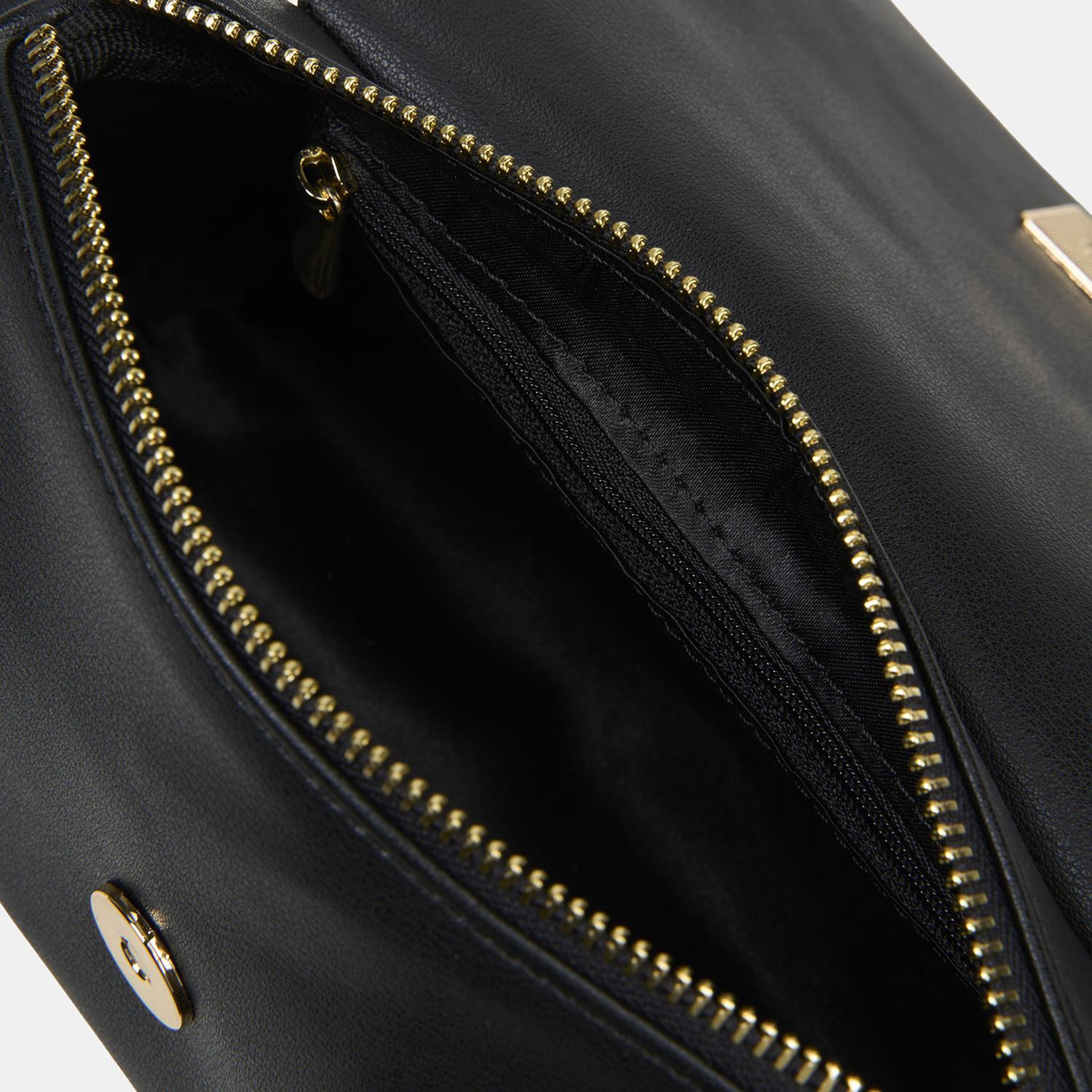 Kadın Siyah Gold Zincir Detaylı El ve Omuz Çantası