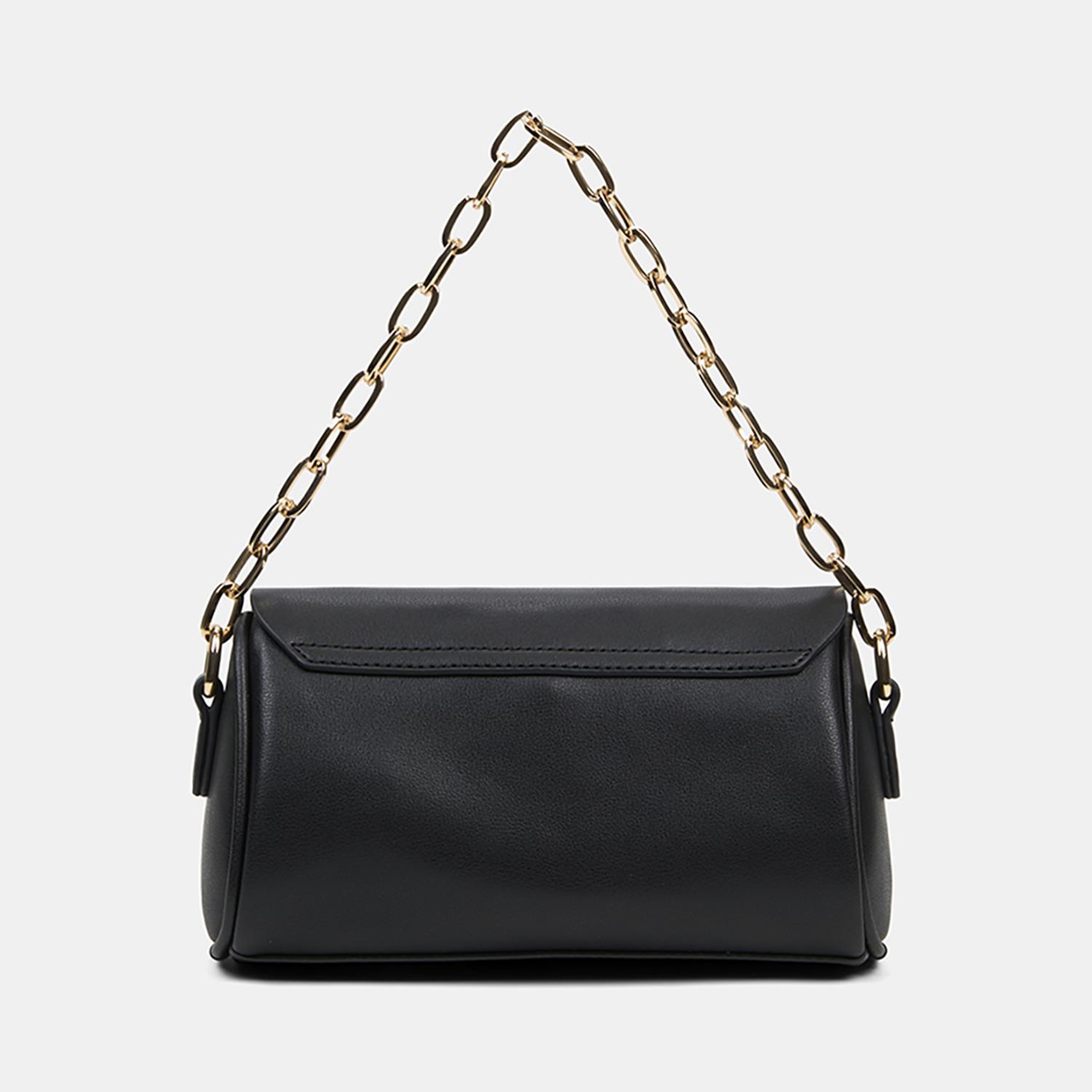 Kadın Siyah Gold Zincir Detaylı El ve Omuz Çantası