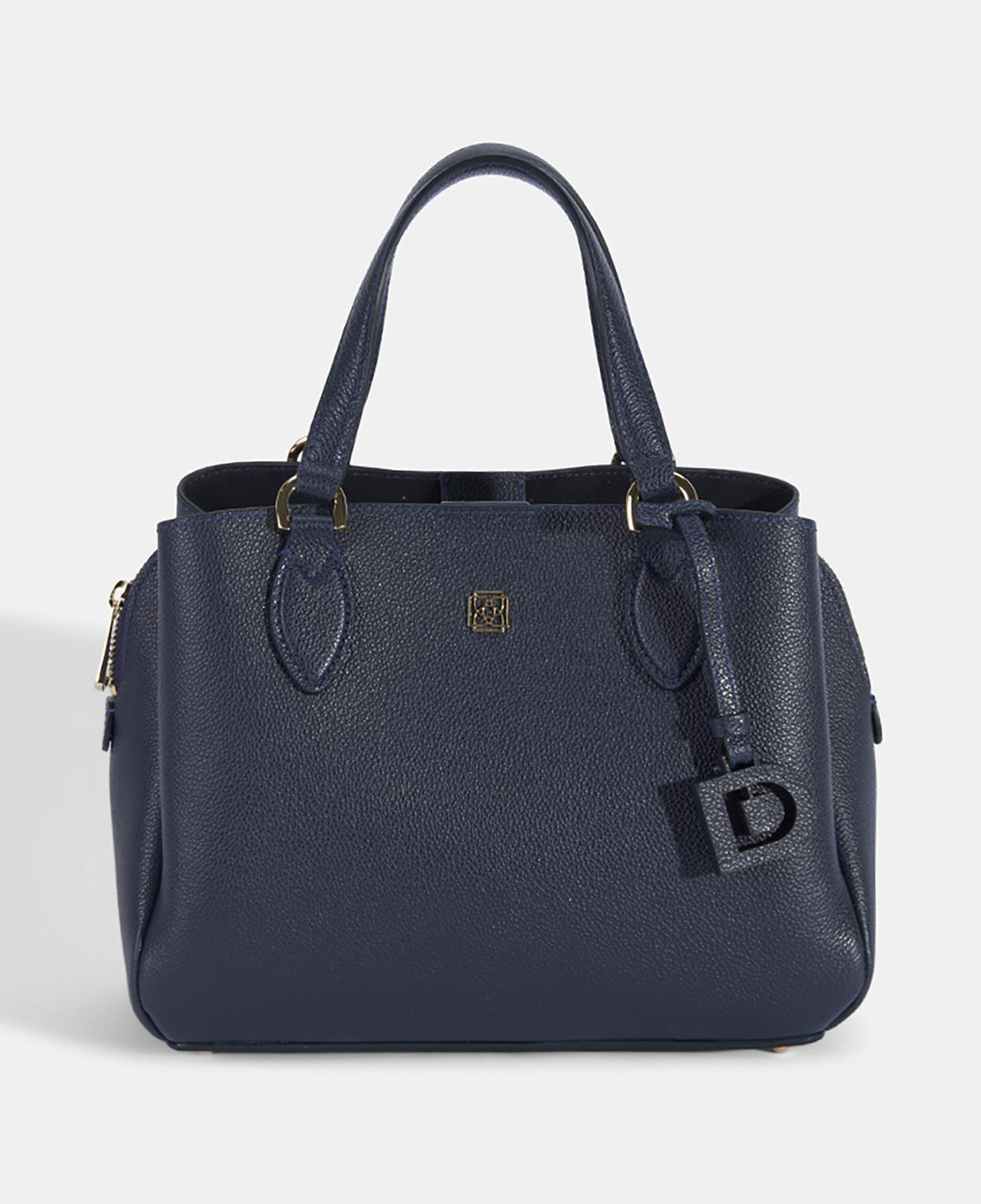 Kadın Lacivert D Logolu Deri El Çantası