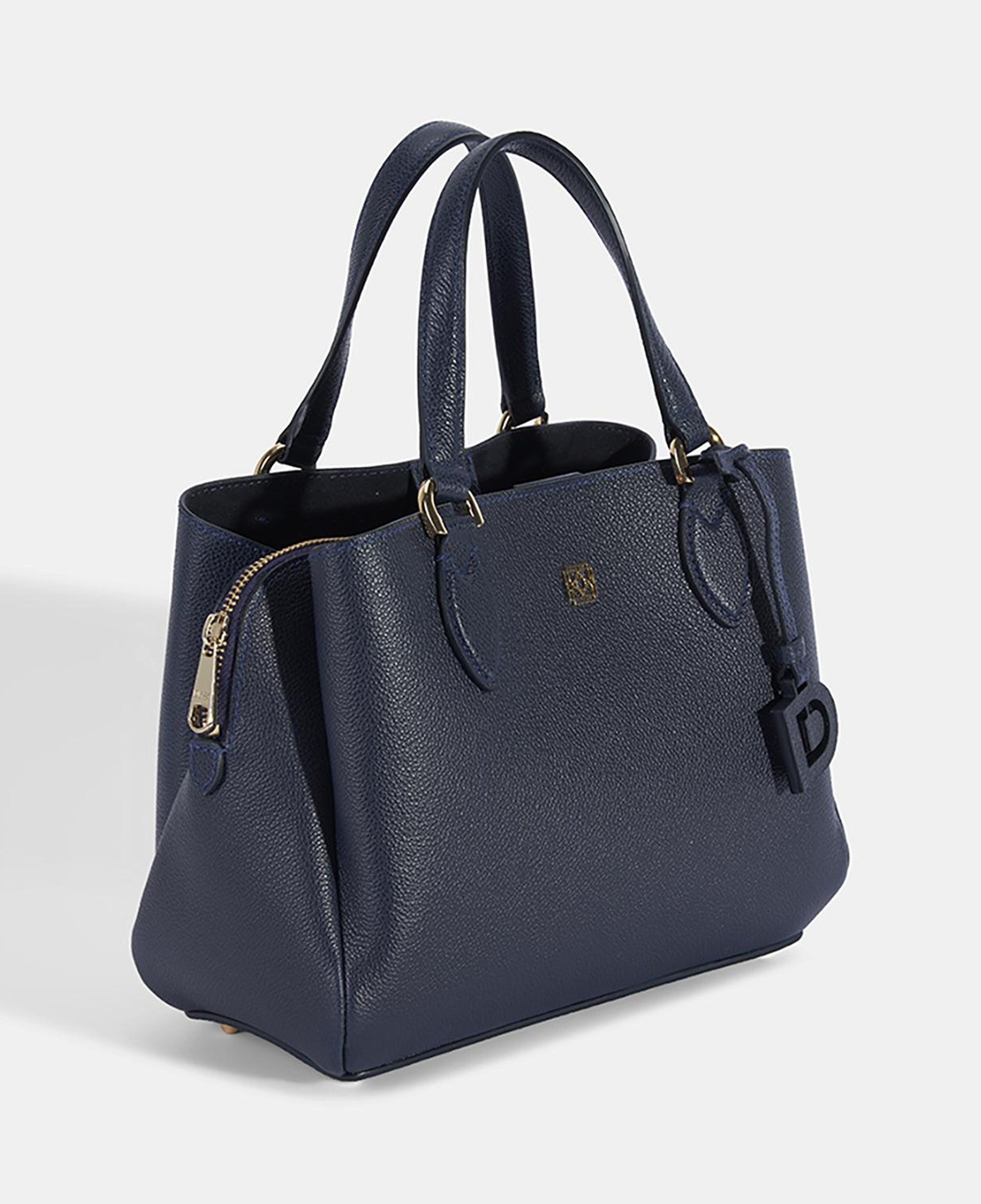 Kadın Lacivert D Logolu Deri El Çantası
