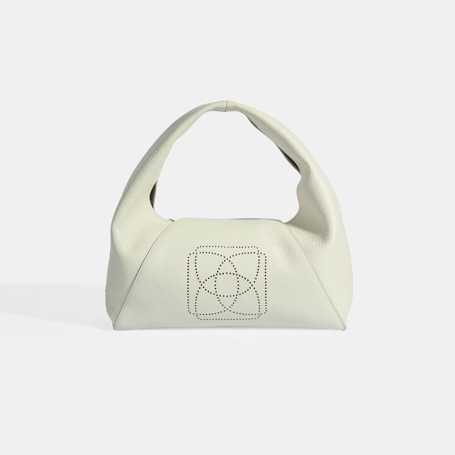 Kadın Beyaz Logo Baskılı Deri El Çantası