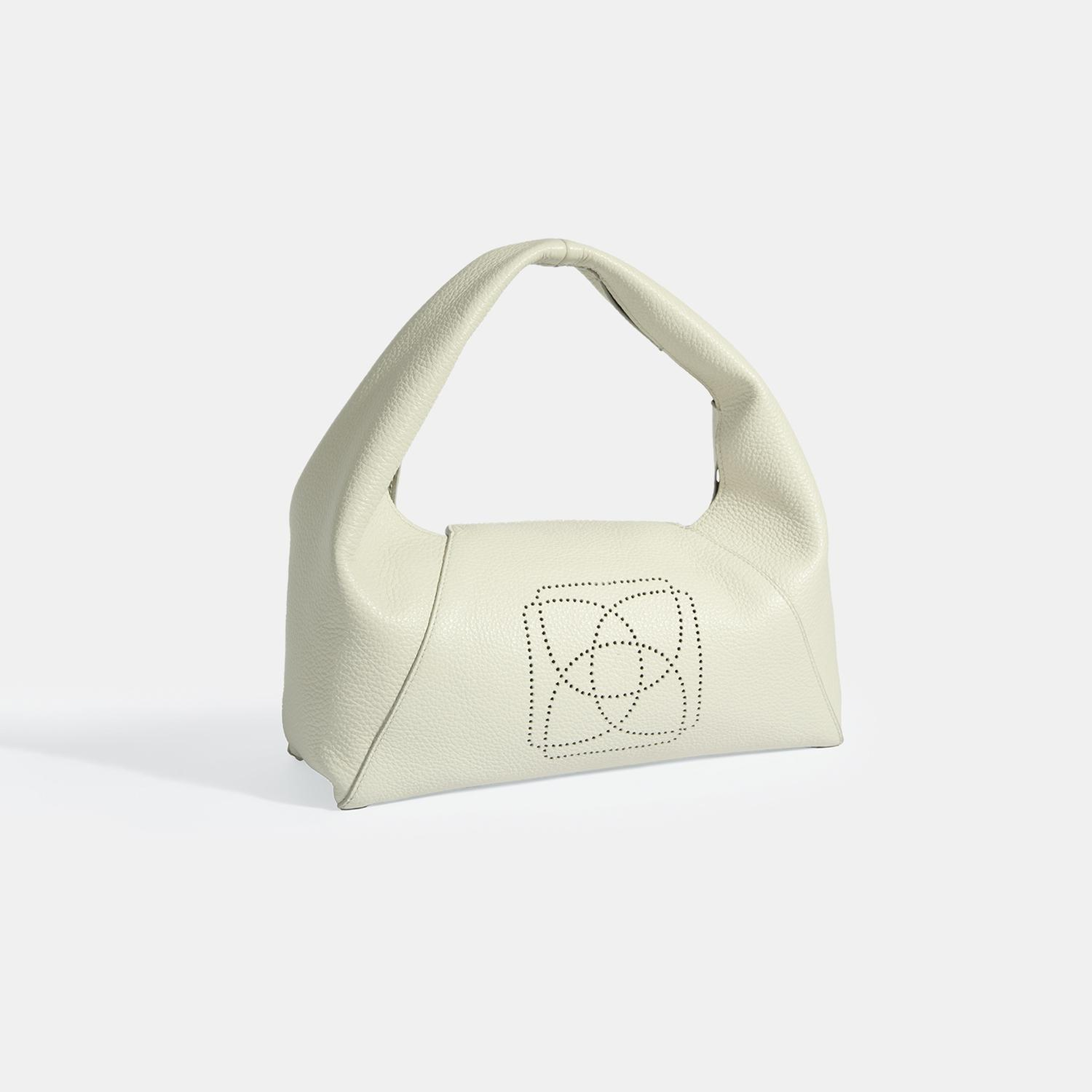 Kadın Beyaz Logo Baskılı Deri El Çantası