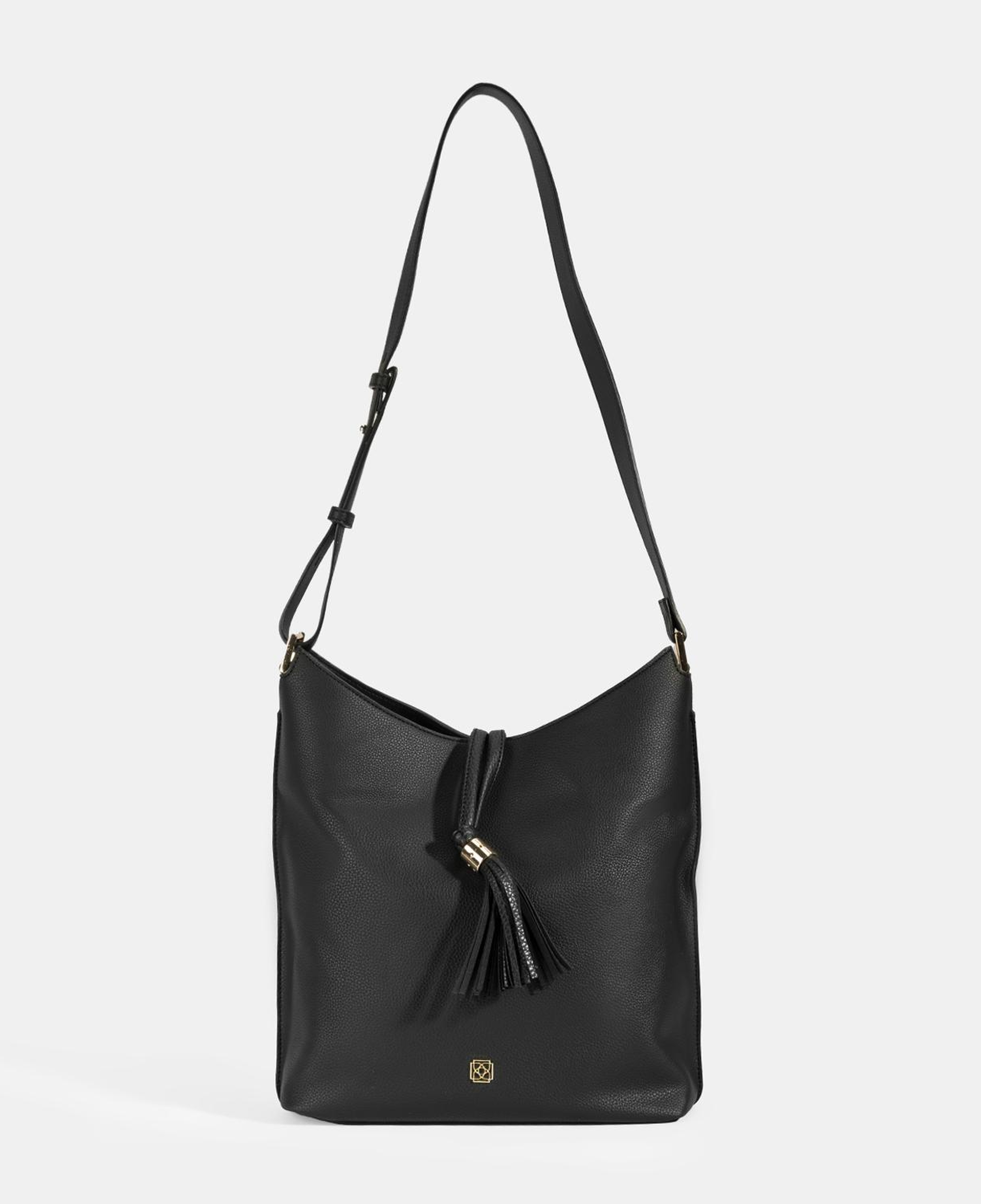 Kadın Siyah Püskül Detaylı Omuz Çantası