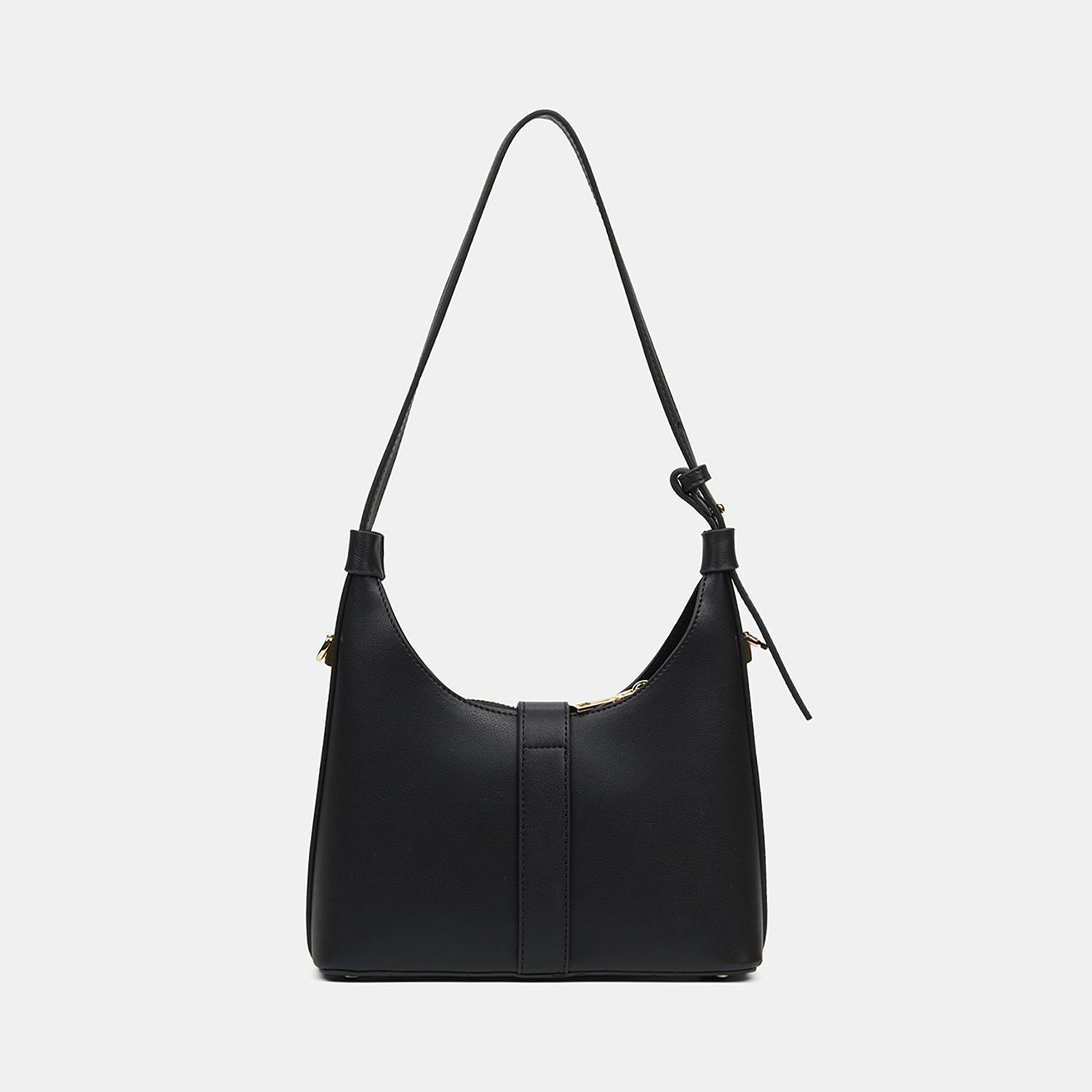 Kadın Siyah Gold Kilit Detaylı Omuz Çantası