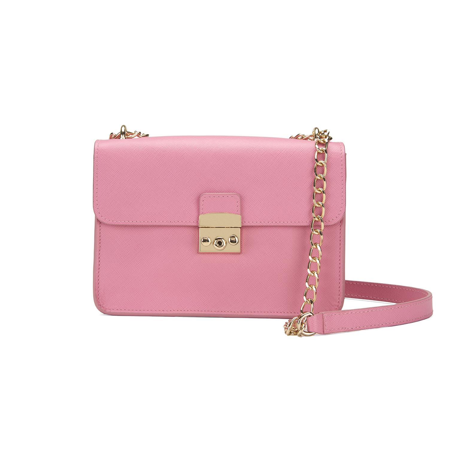 Vital Pembe Kadın Deri Omuz Çantası