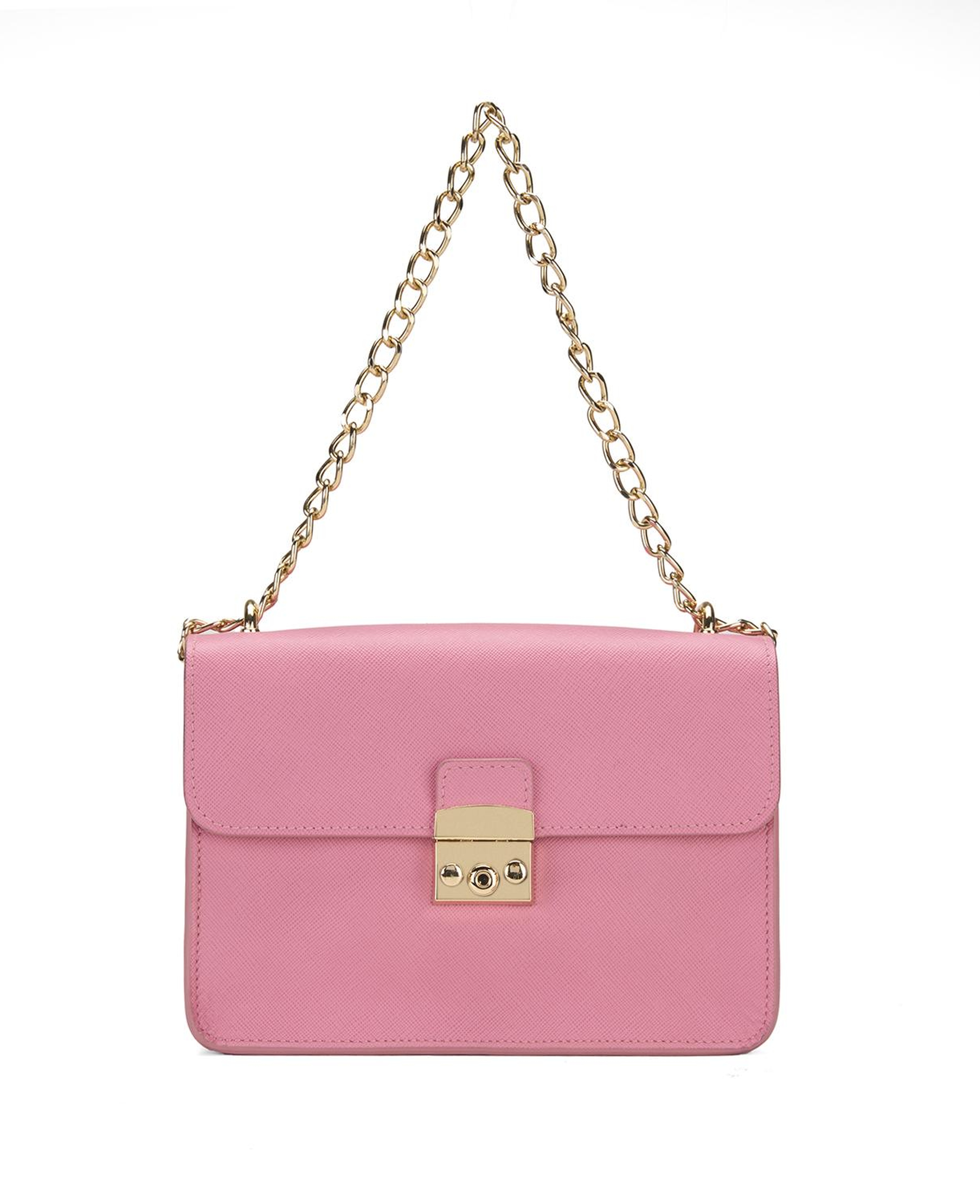 Vital Pembe Kadın Deri Omuz Çantası