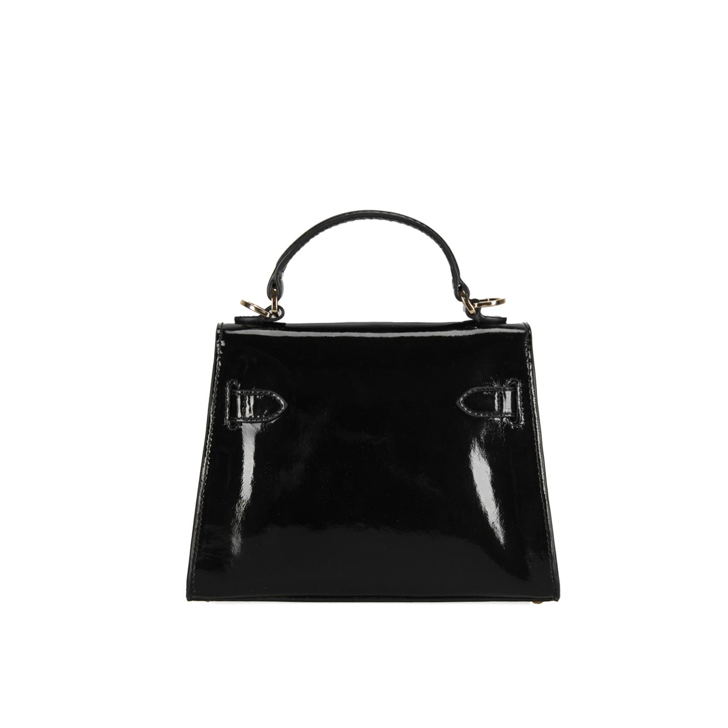 Rebeni Siyah Kadın Rugan El Çantası