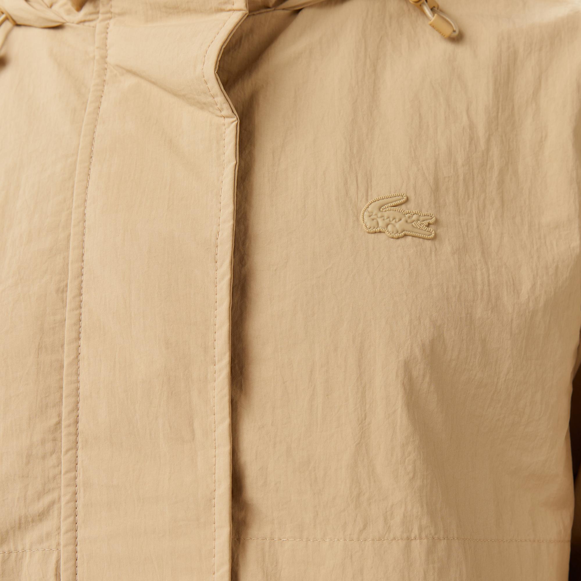 Lacoste Kadın Kapüşonlu Bej Mont