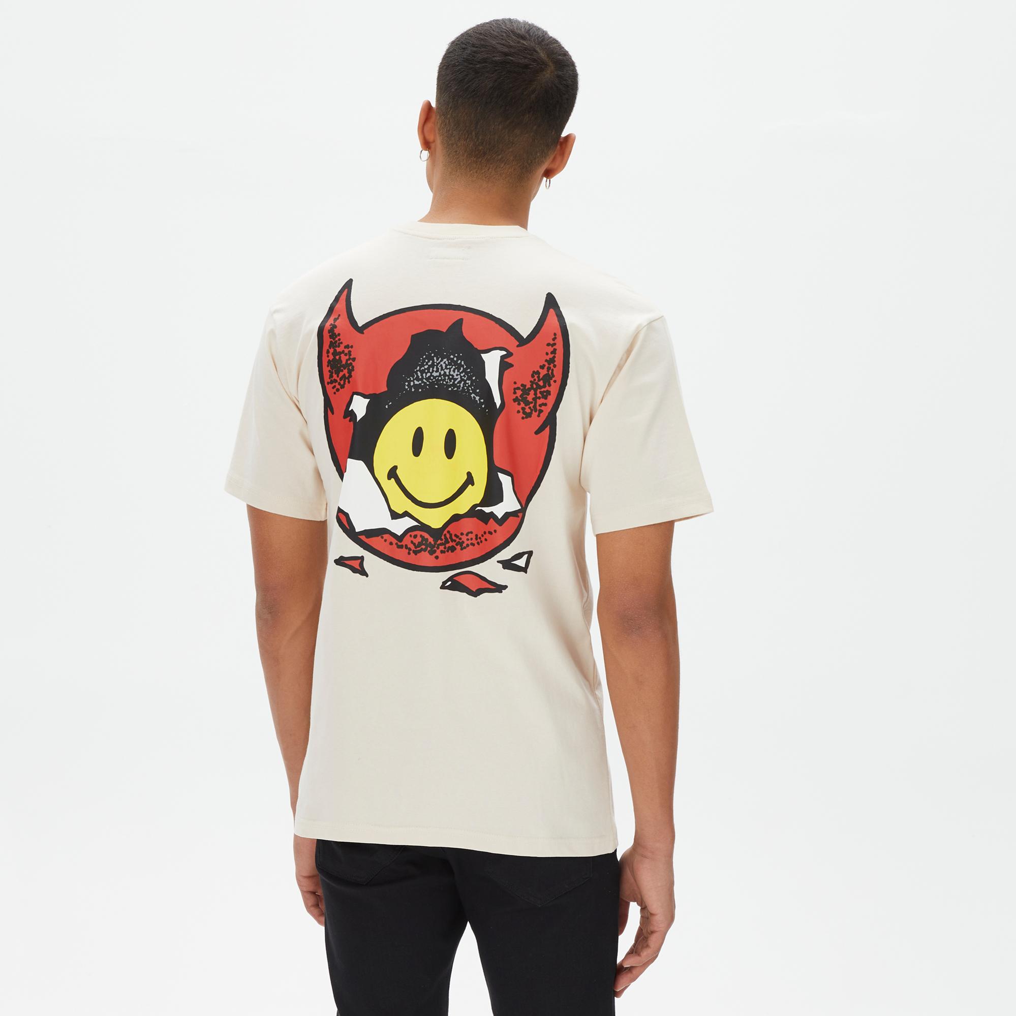 Market Smiley Inner Peace Erkek Krem T-Shirt