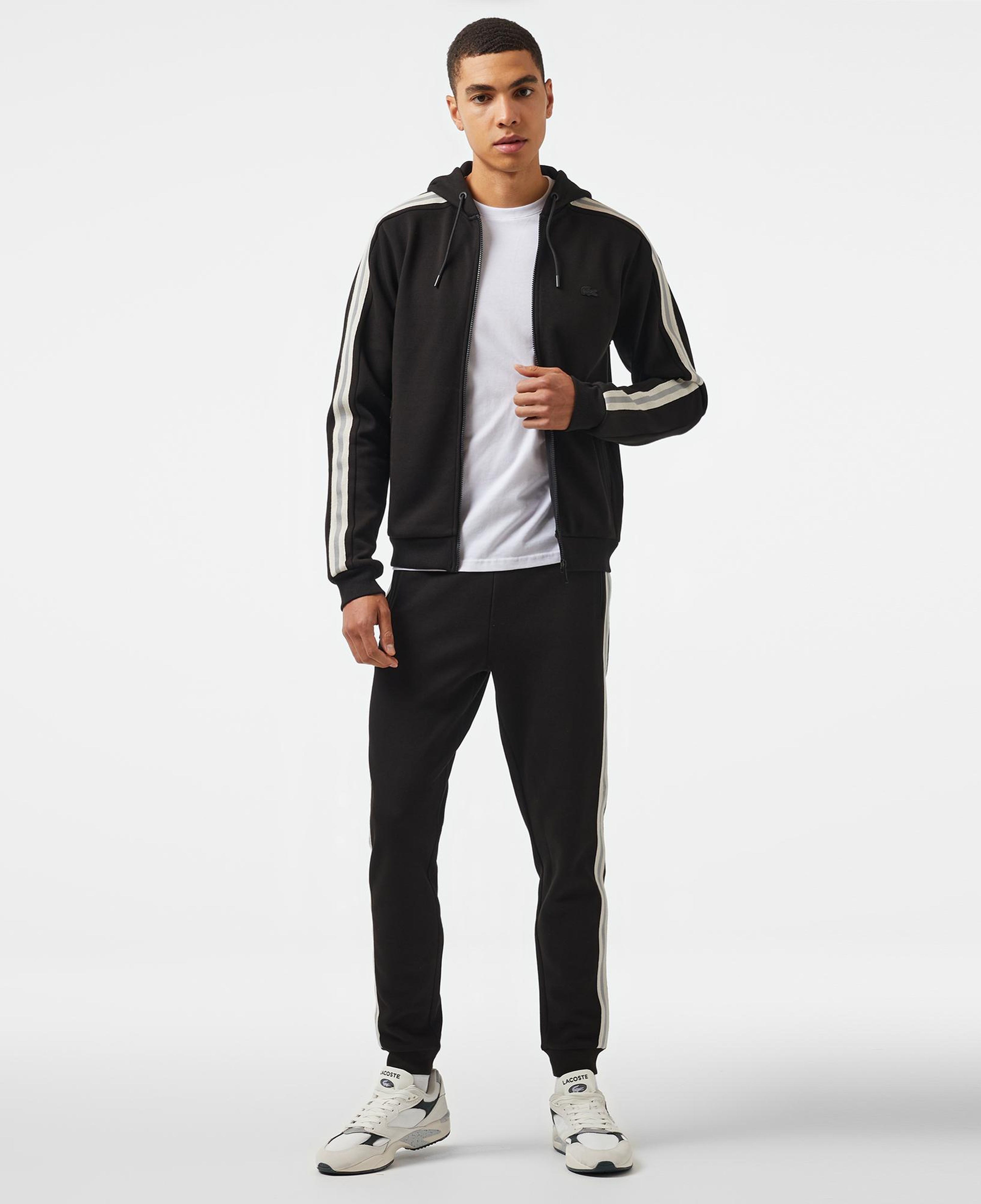 Lacoste Erkek Slim Fit Çizgili Siyah Eşofman Altı