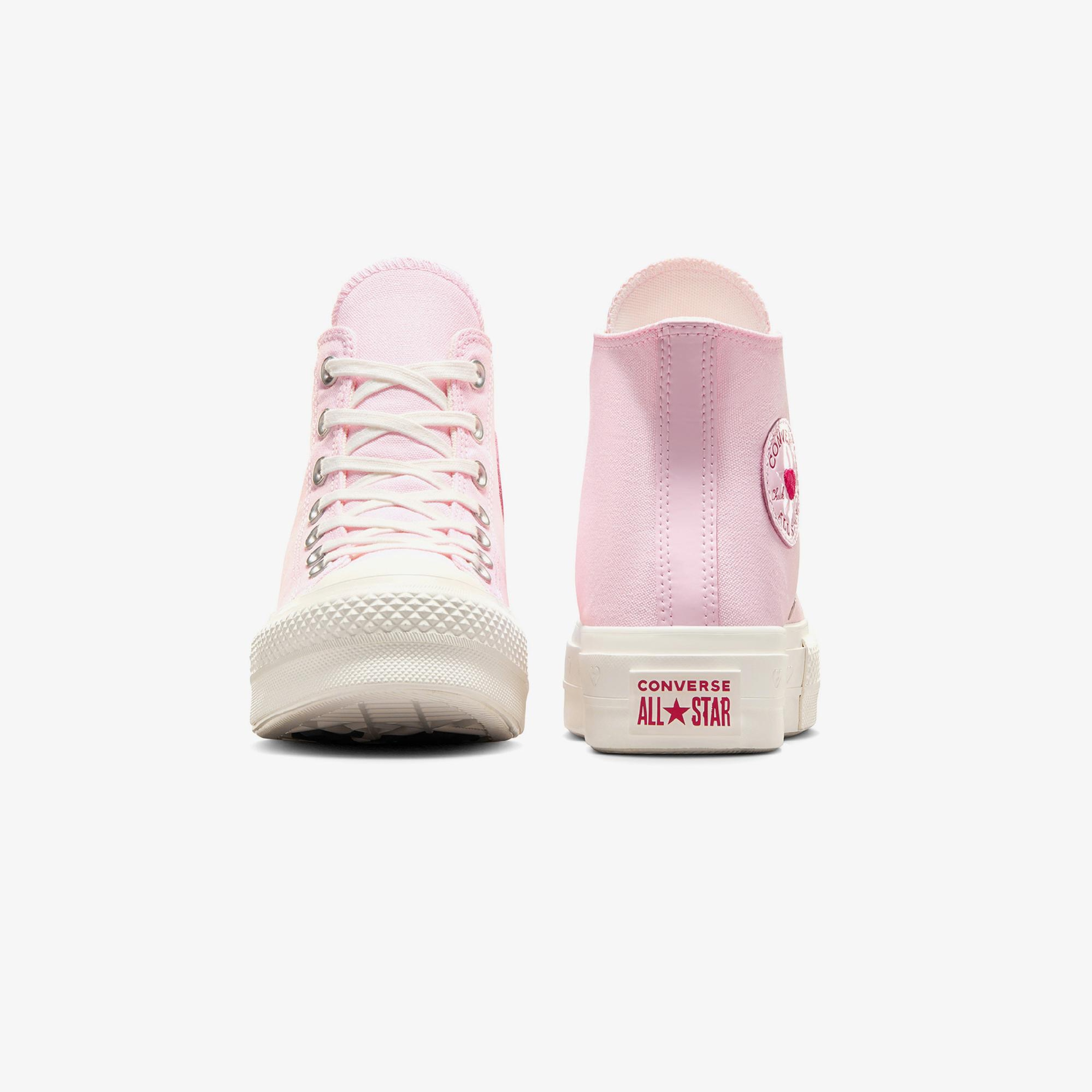Converse Chuck Taylor All Star Lift Hearts Unisex Pembe Platform Sneaker