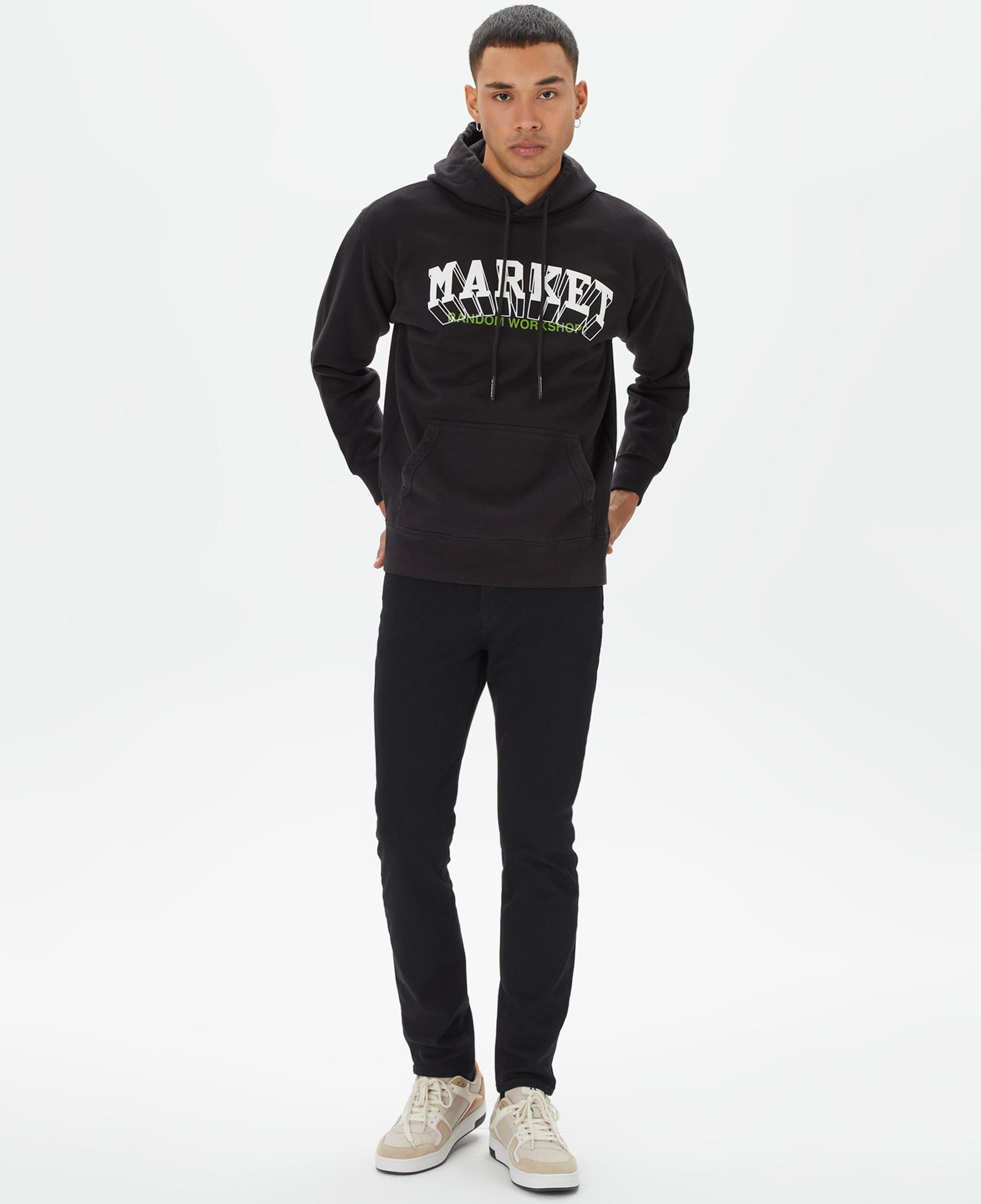 Market Super Market Pullover Erkek Siyah Hoodie