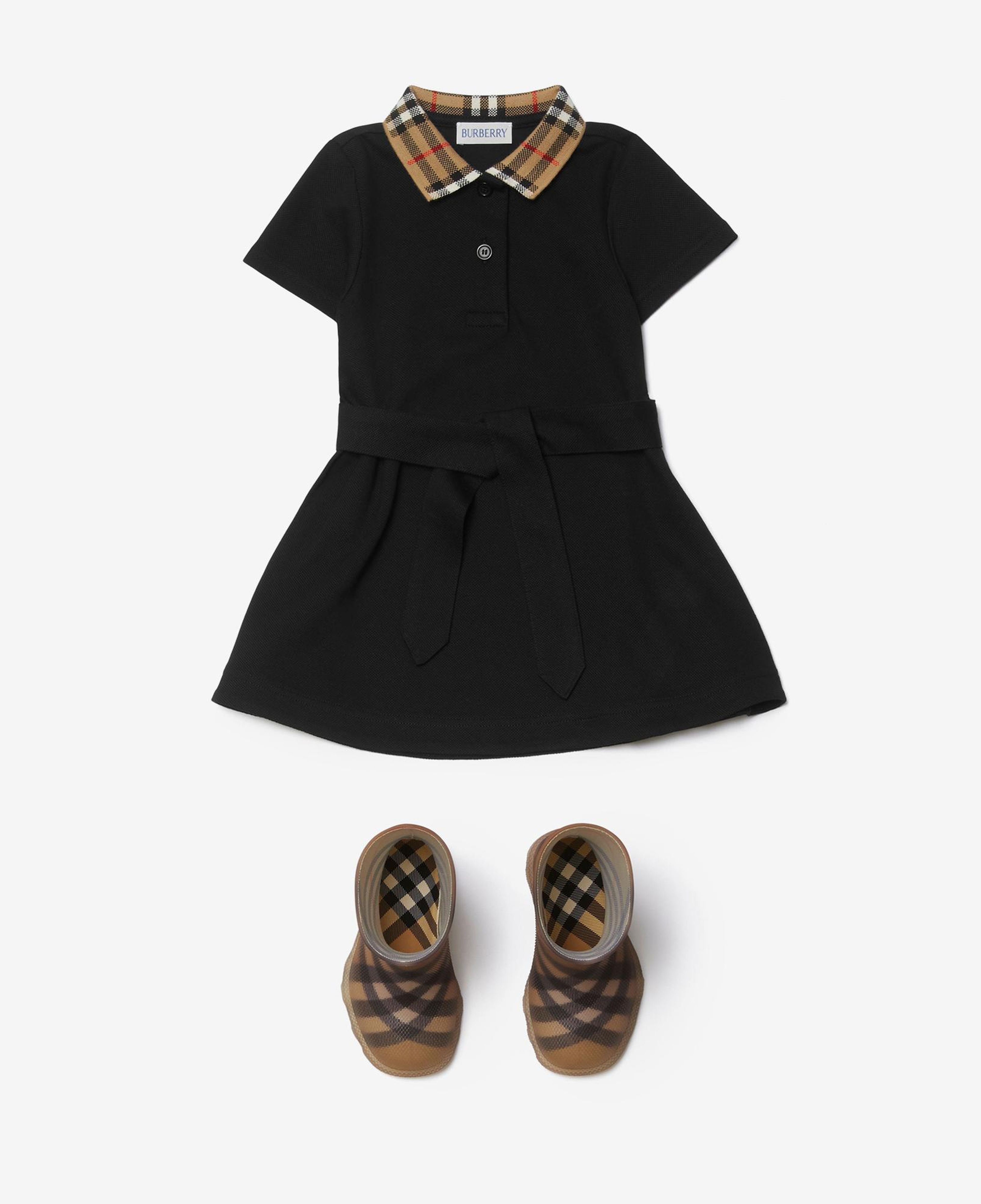 Burberry Astrid Collar Cotton Çocuk Siyah Elbise