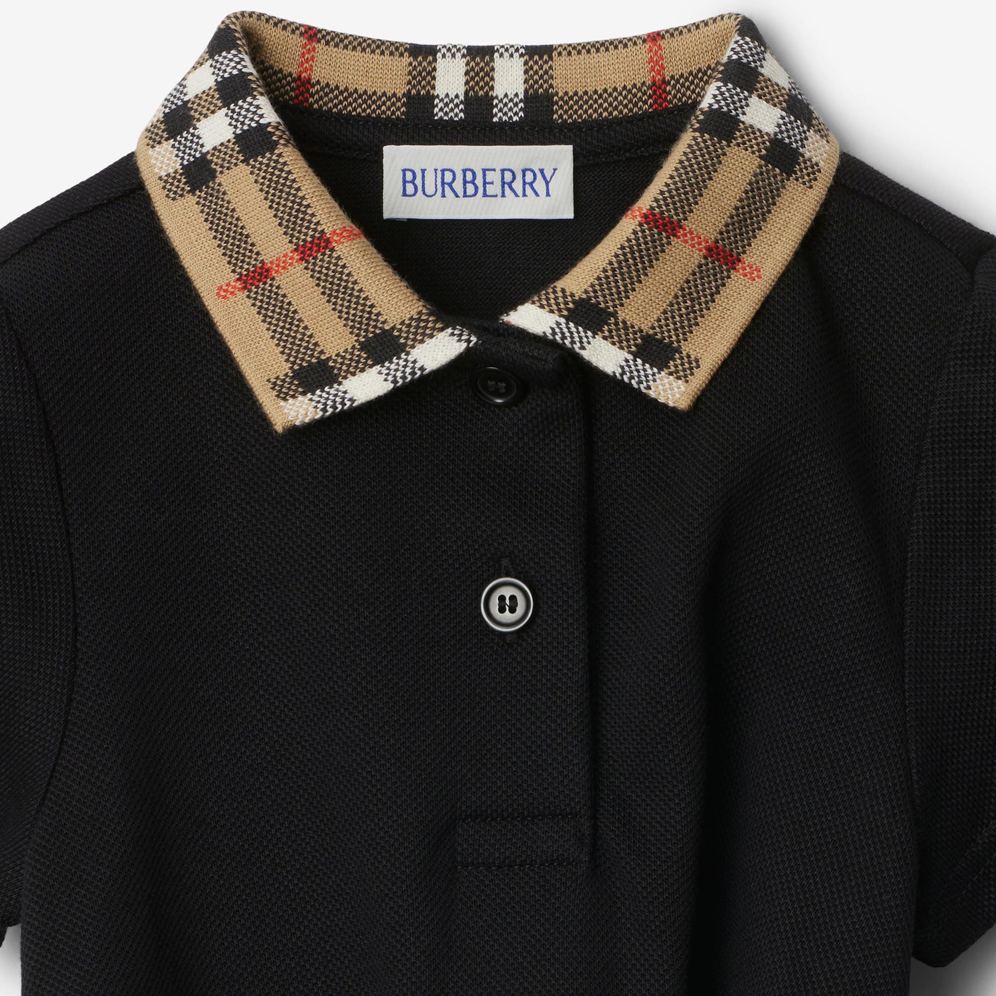 Burberry Astrid Collar Cotton Çocuk Siyah Elbise