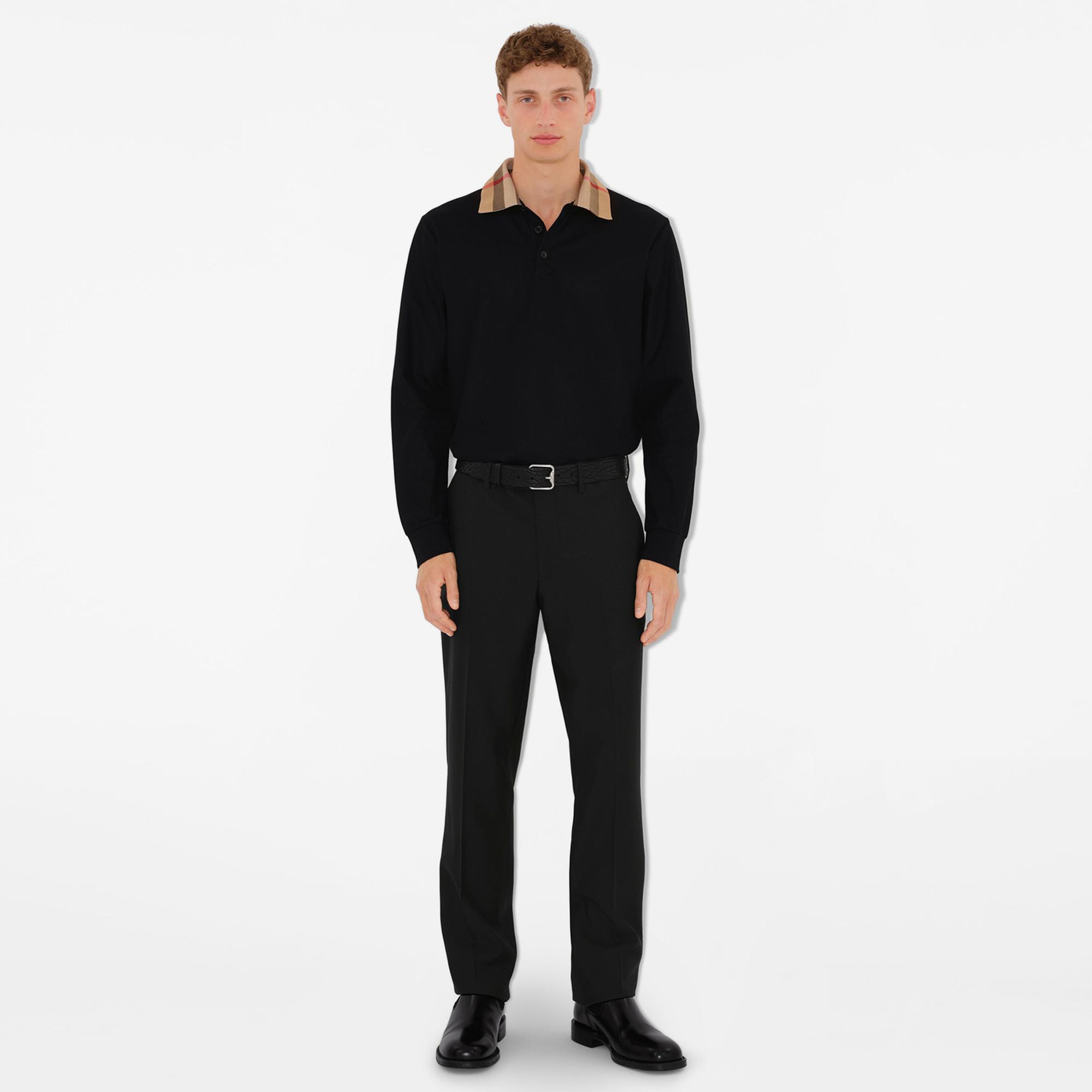 Burberry Pamuklu Erkek Siyah Polo