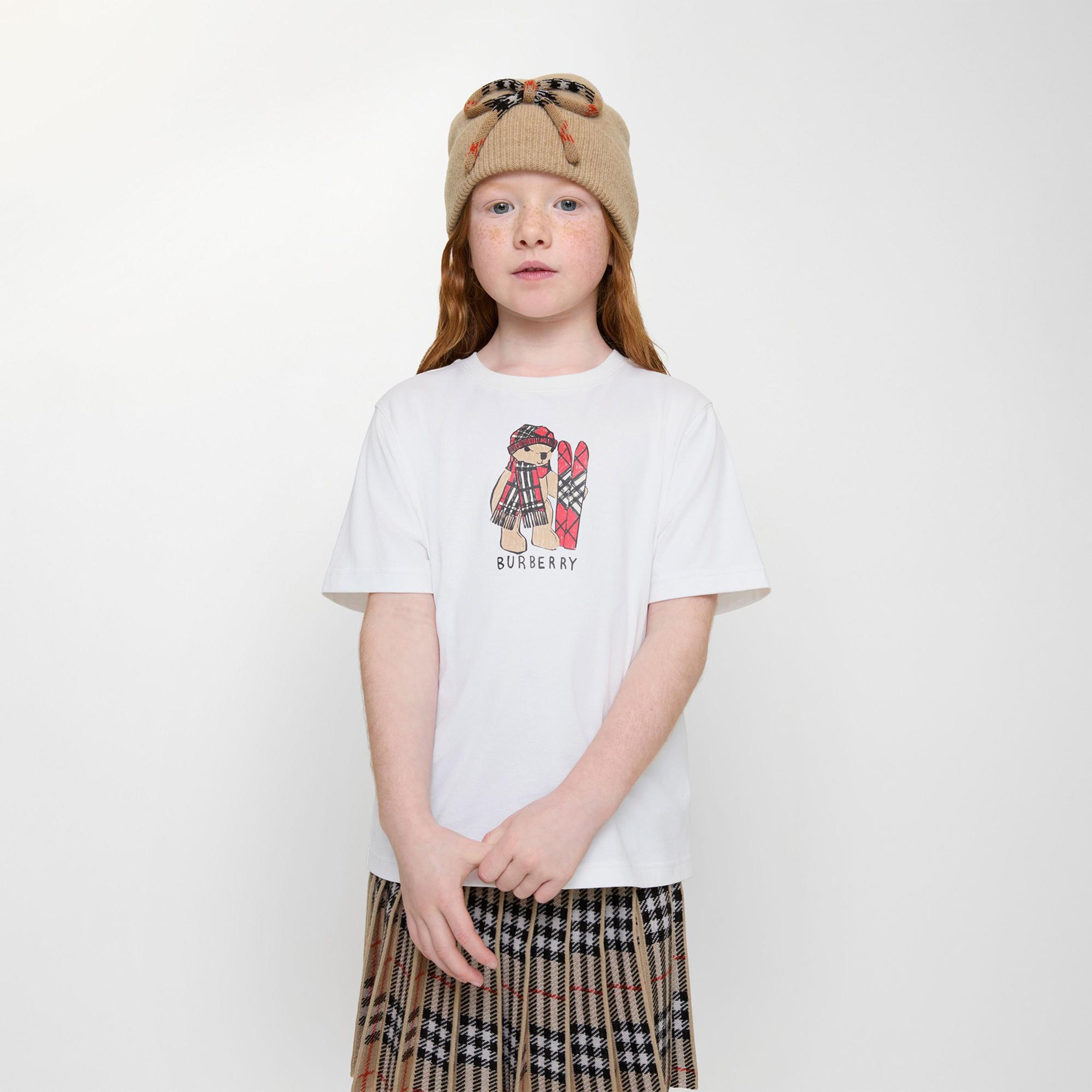 Burberry Cedar Teddy Çocuk Beyaz T-Shirt