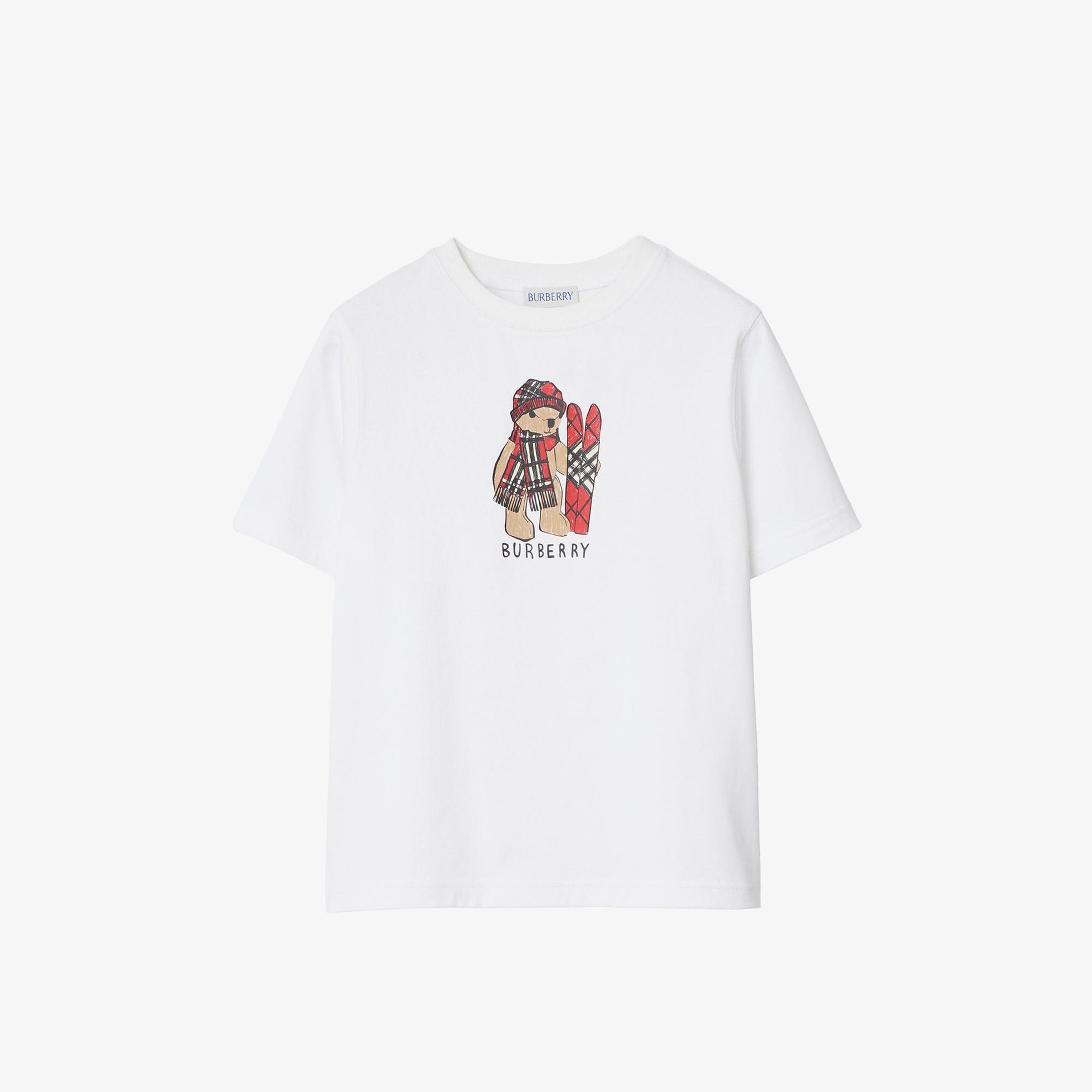 Burberry Cedar Teddy Çocuk Beyaz T-Shirt