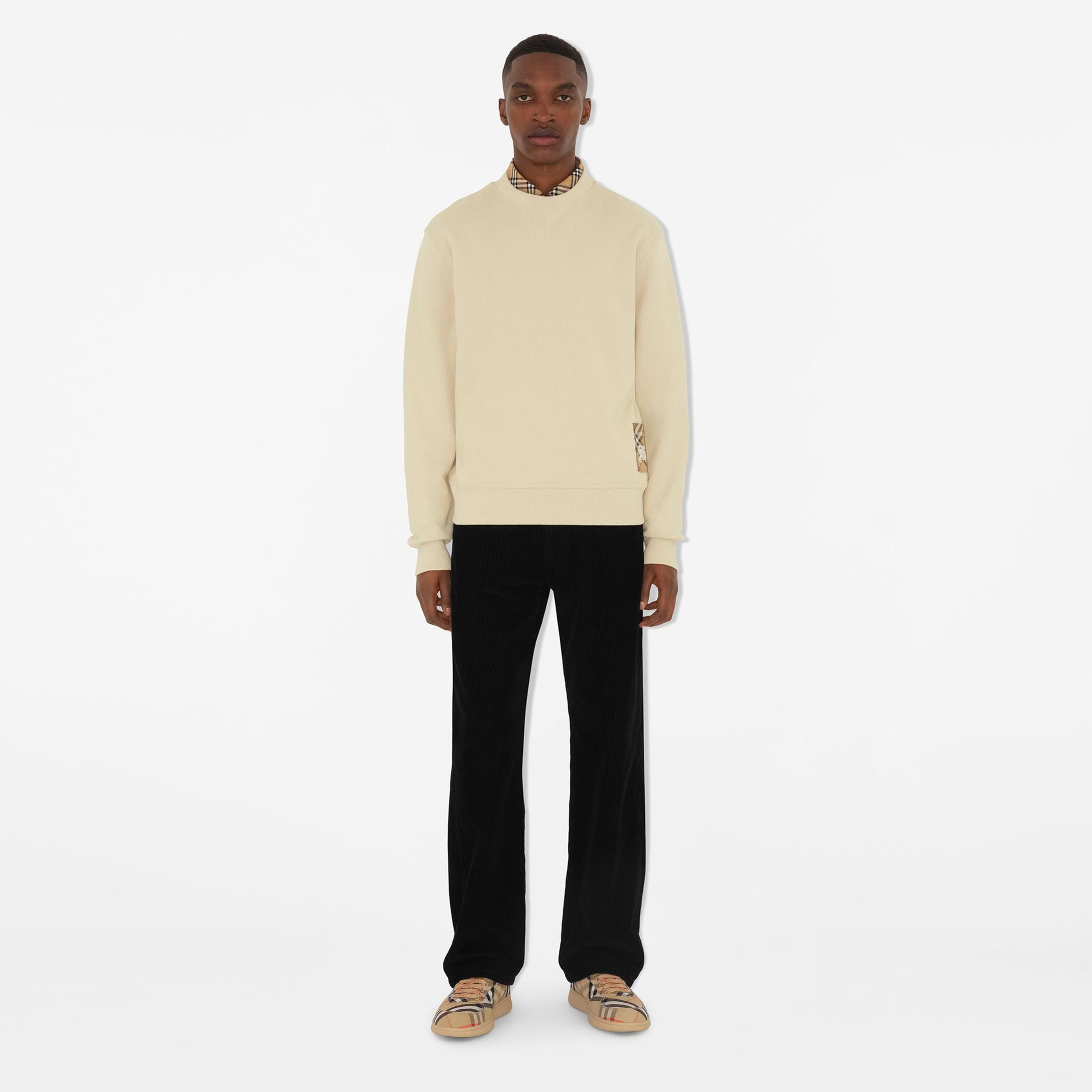 Burberry For Label Cotton Erkek Krem Sweatshirt