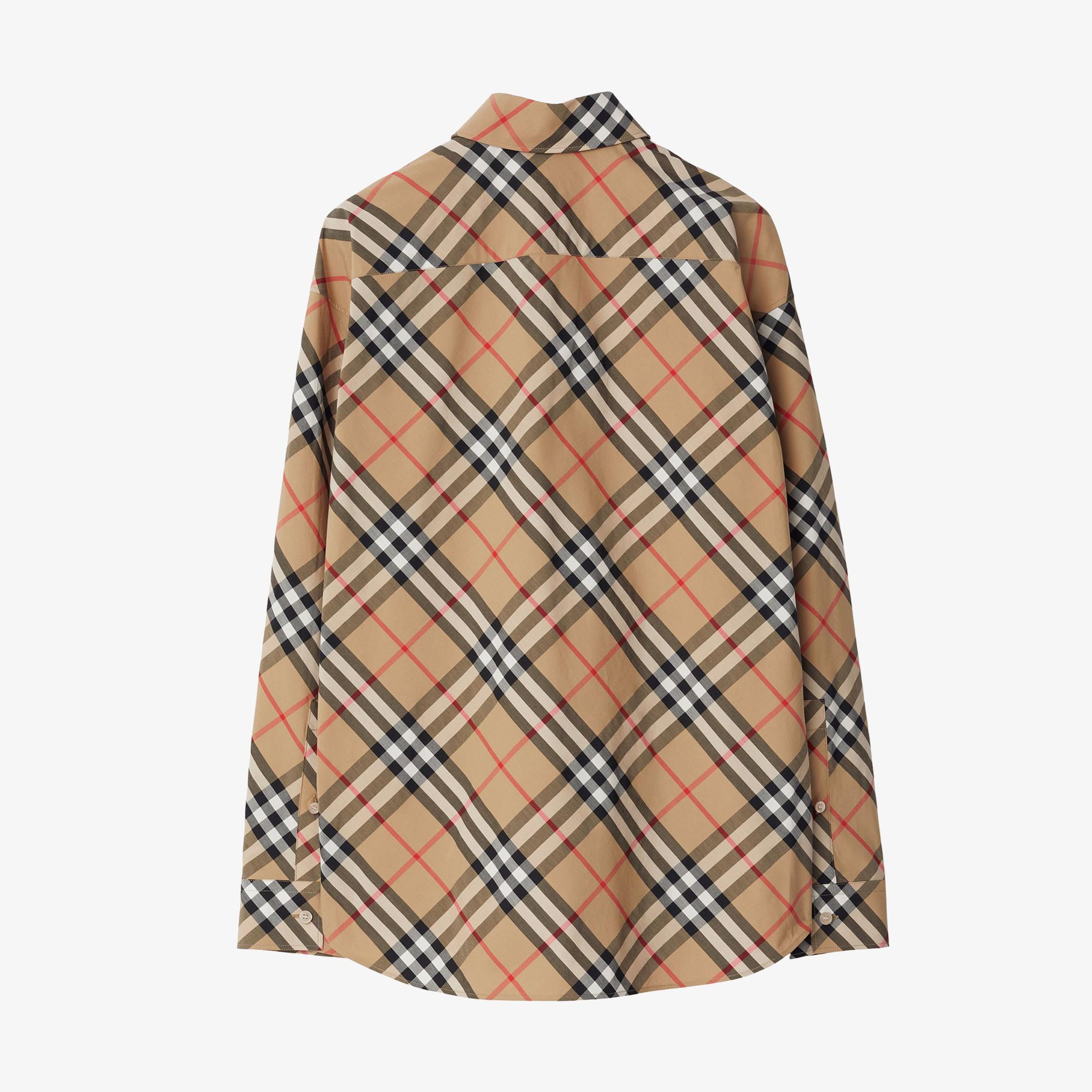 Burberry Check Pamuklu Kadın Bej Gömlek