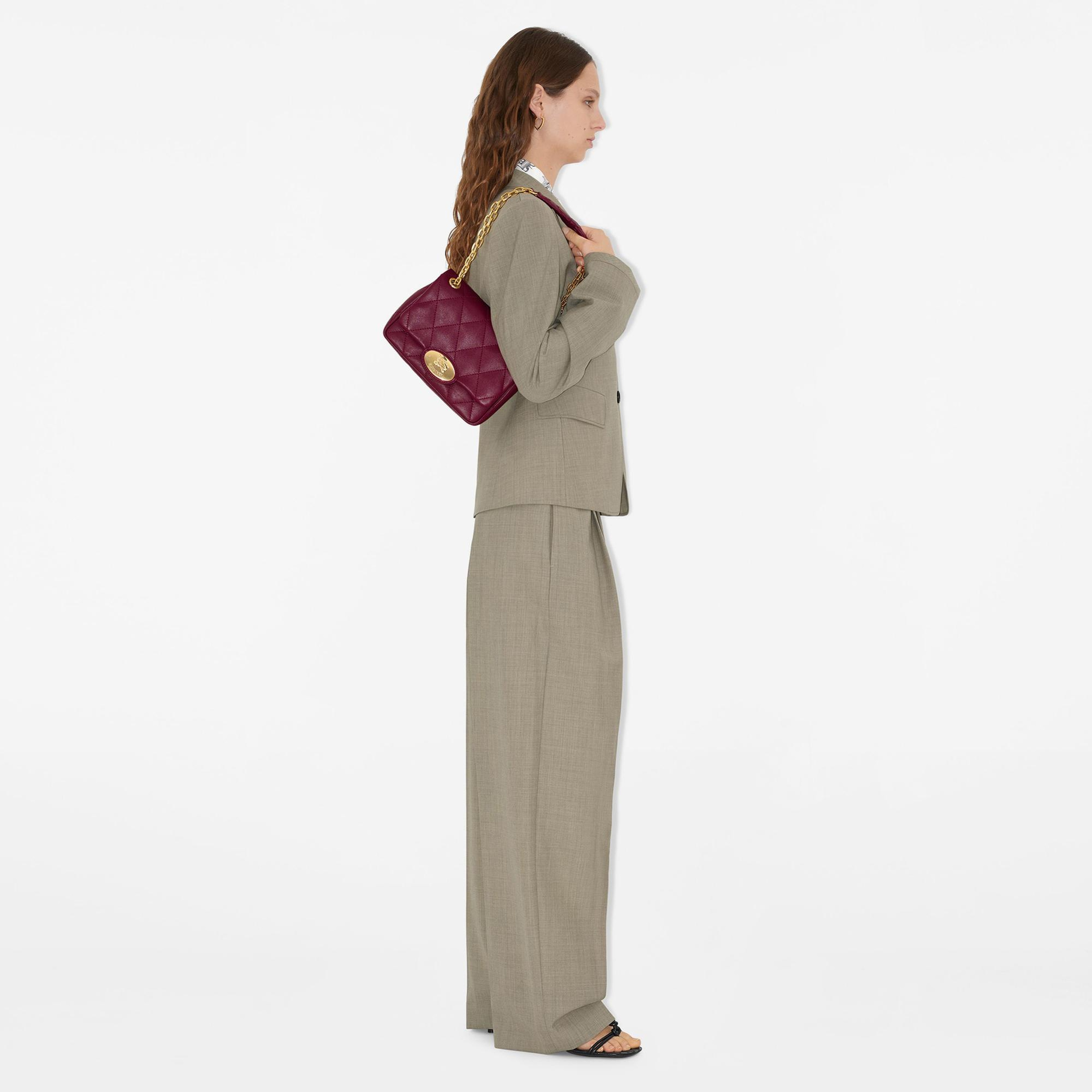 Burberry Small Strand Kadın Bordo Omuz Çantası