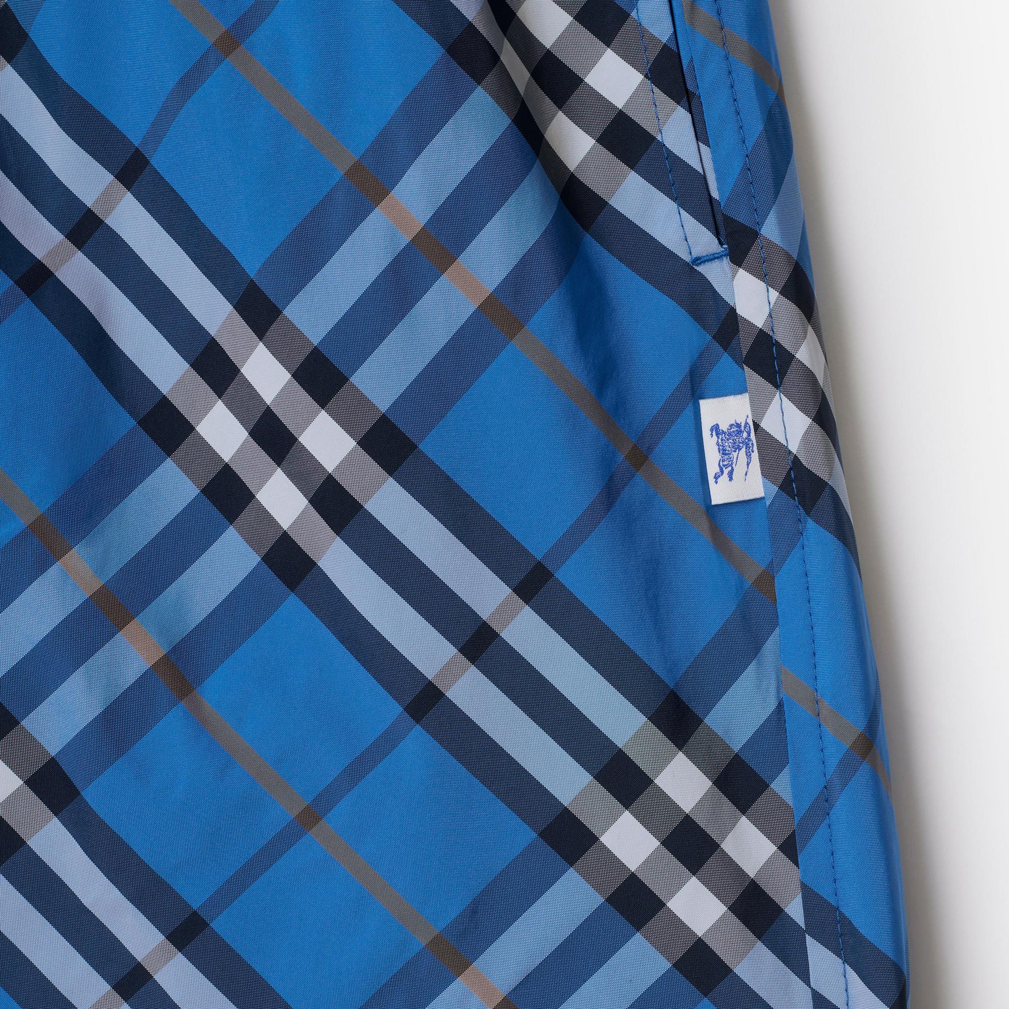 Burberry Check Erkek Mavi Deniz Şortu