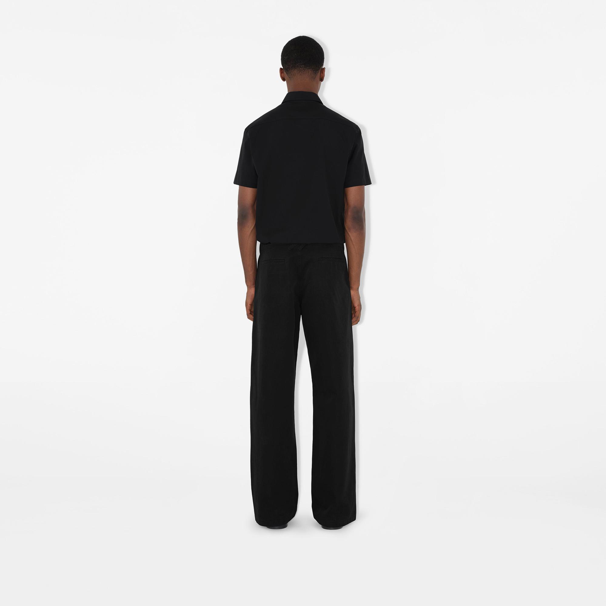 Burberry Sherwood Cotton Erkek Siyah Gömlek