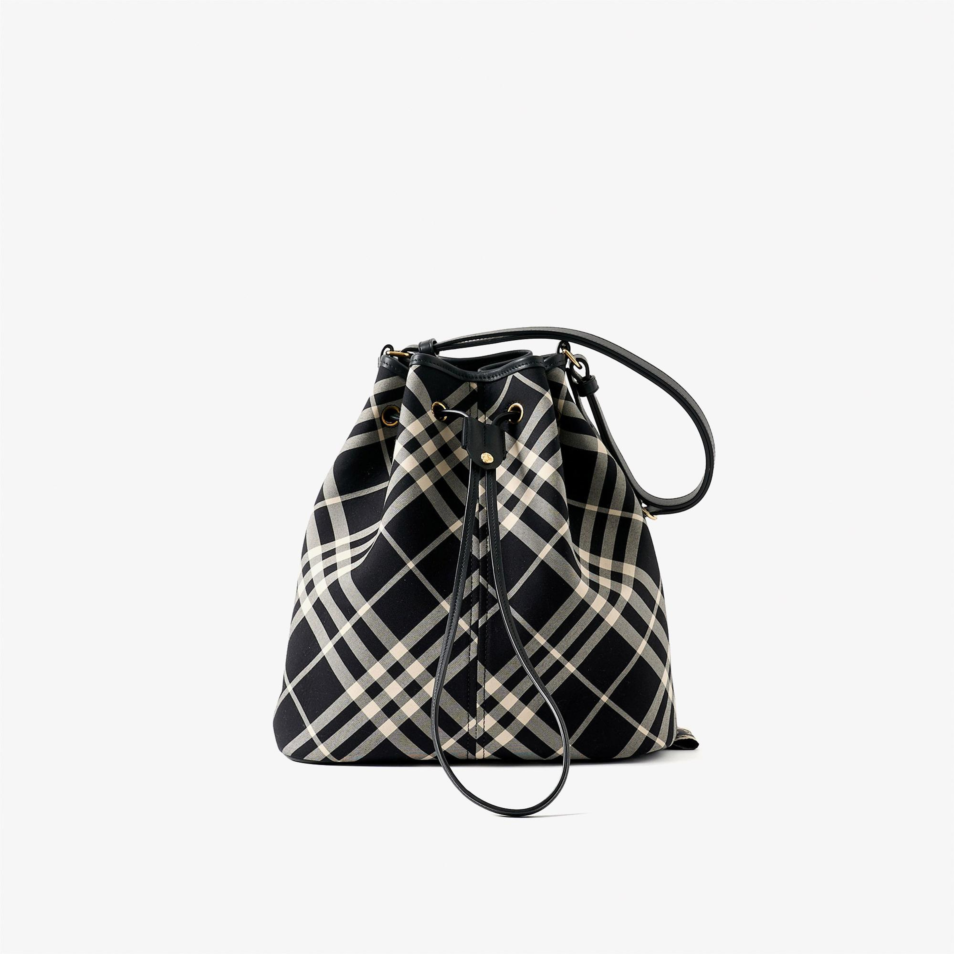 Burberry Medium Check Bucket Kadın Siyah Omuz Çantası