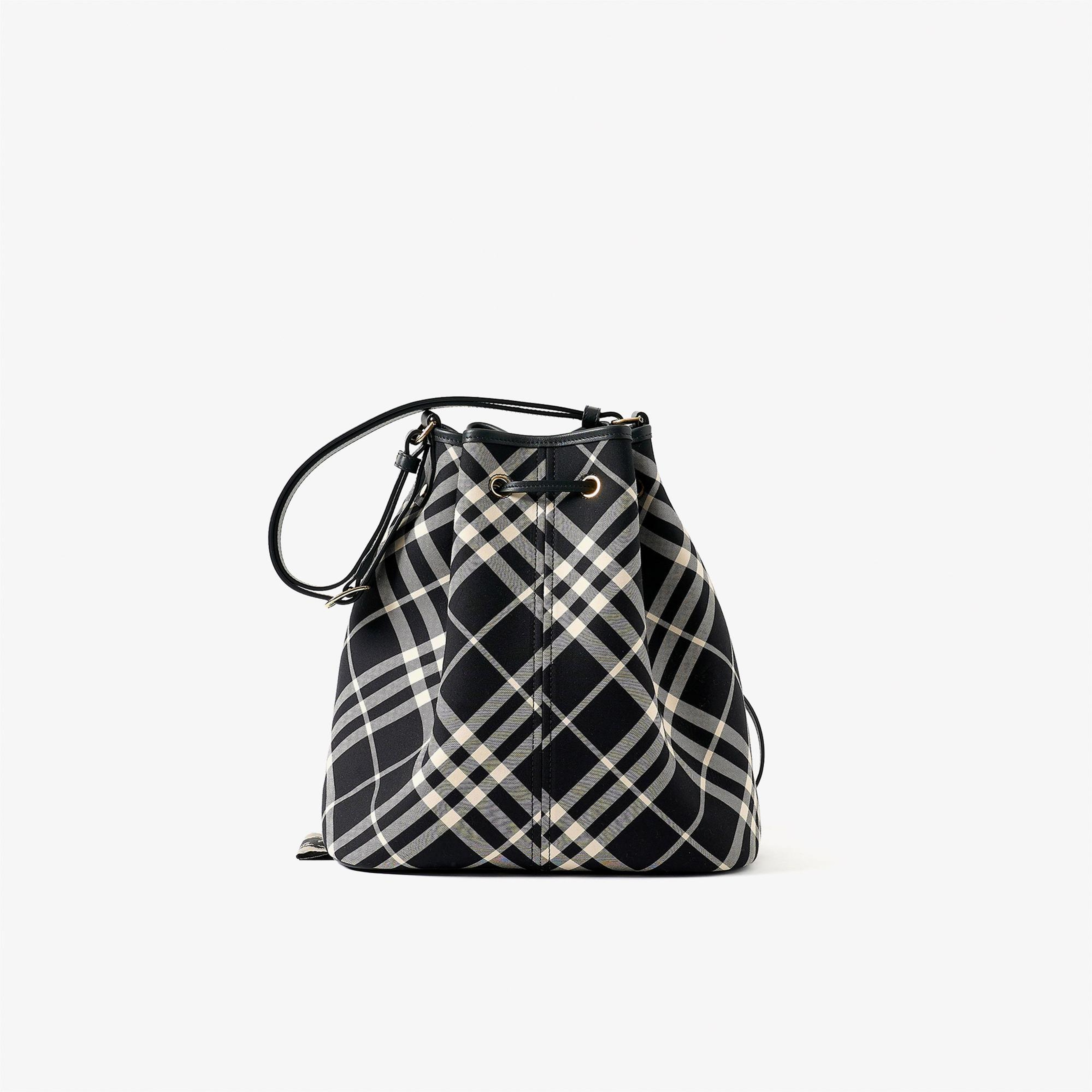 Burberry Medium Check Bucket Kadın Siyah Omuz Çantası