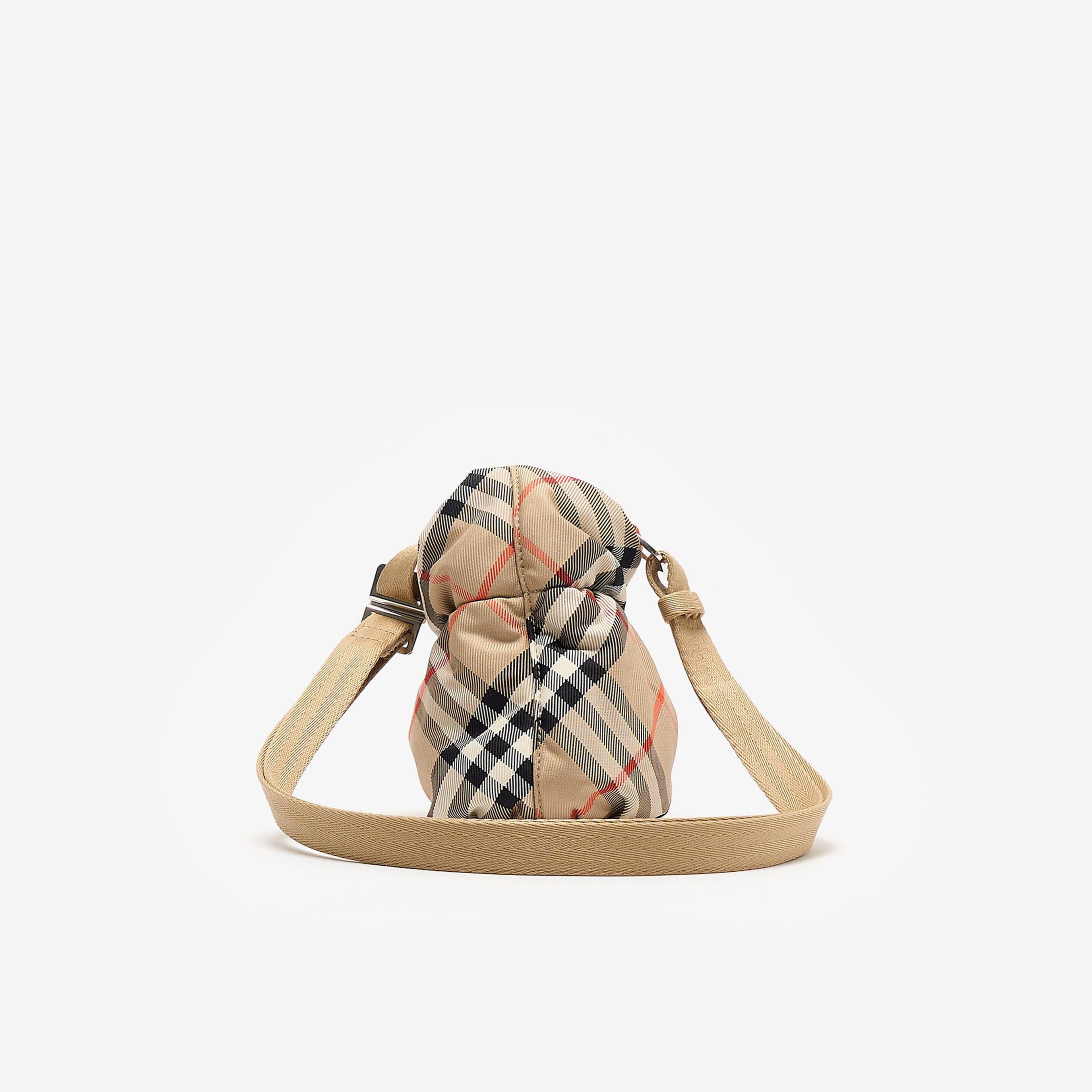 Burberry Duck Check Nylon Çocuk Bej Omuz Çantası