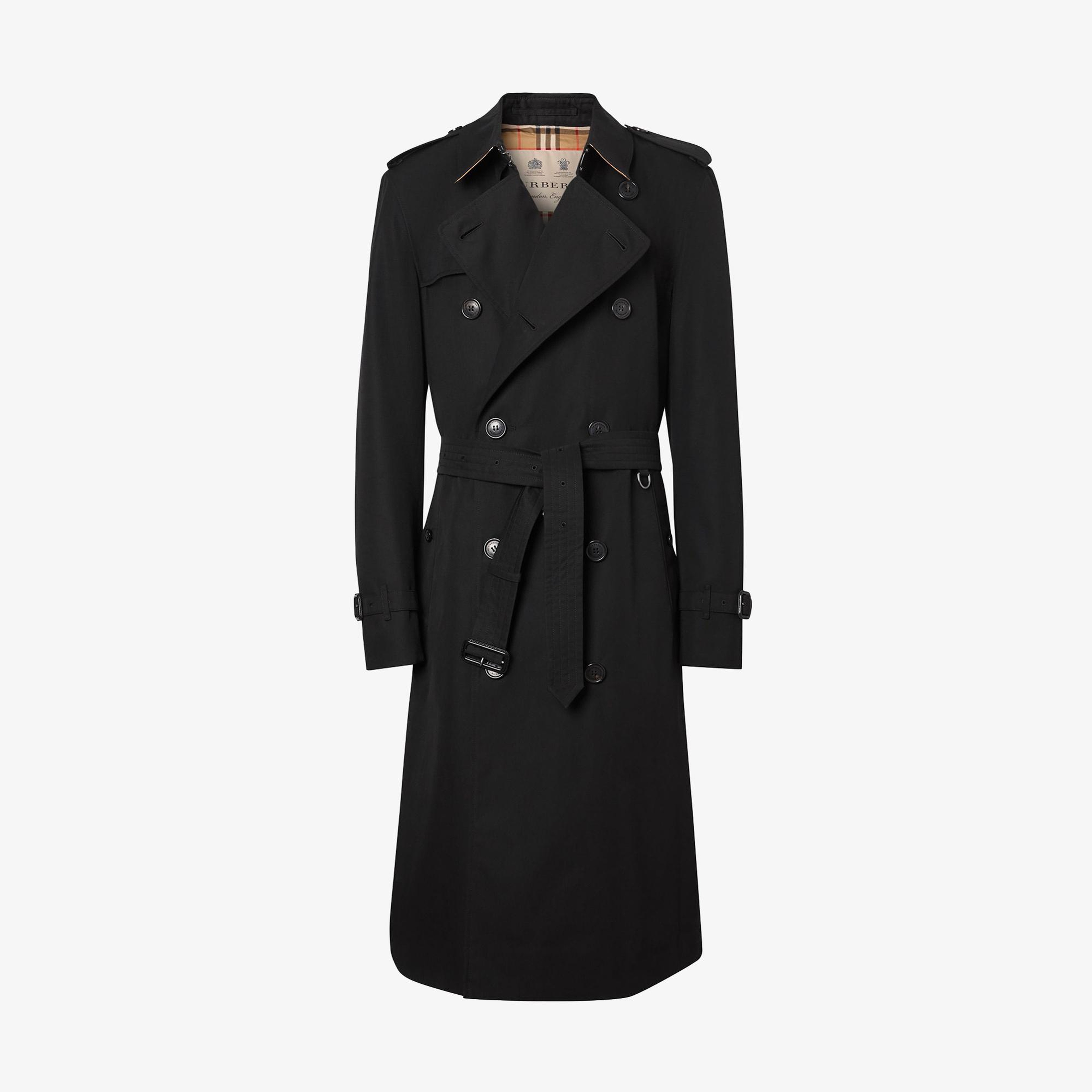 Burberry The Long Chelsea Heritage Erkek Siyah Trençkot