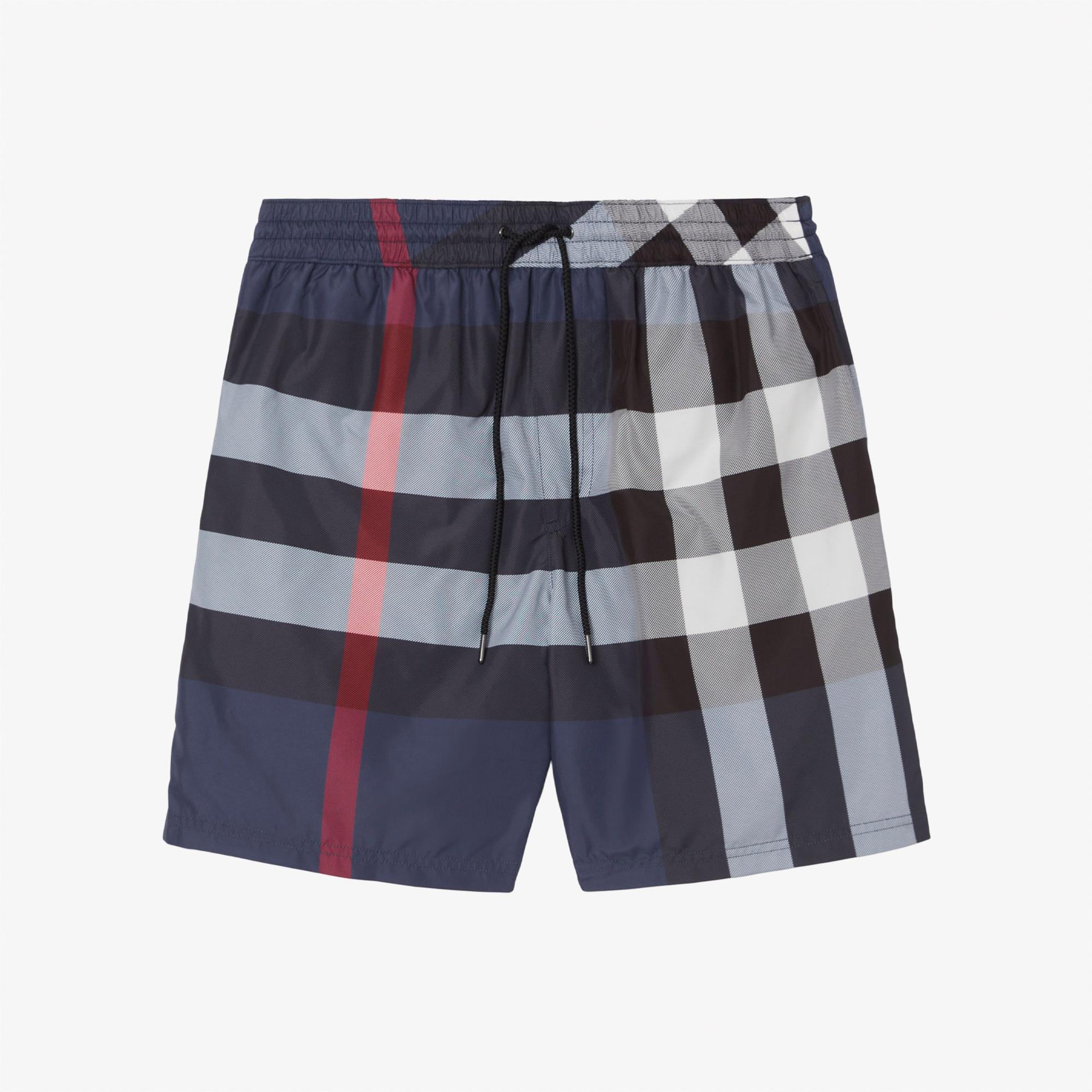Burberry Check Erkek Mavi Deniz Şortu