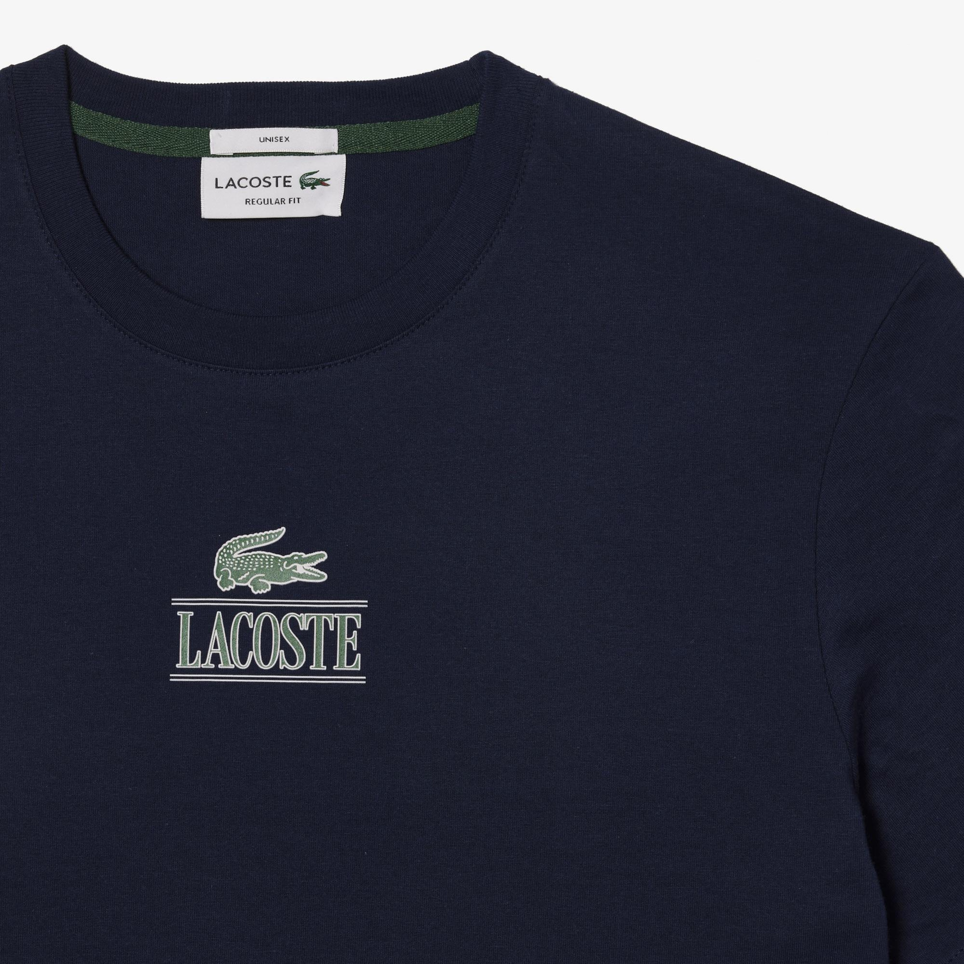 Lacoste Unisex Regular Fit Bisiklet Yaka Baskılı Lacivert T-Shirt