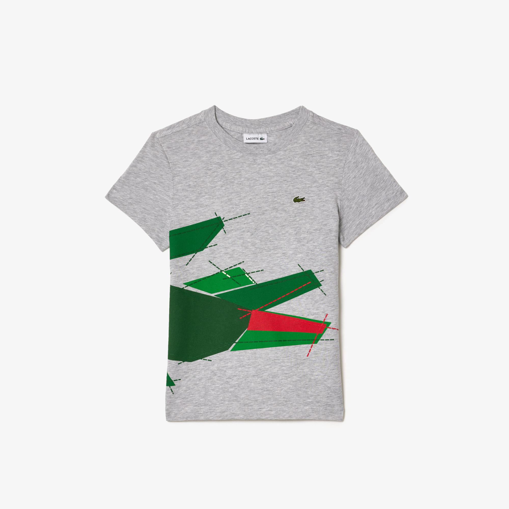 Lacoste Çocuk Baskılı Gri T-Shirt
