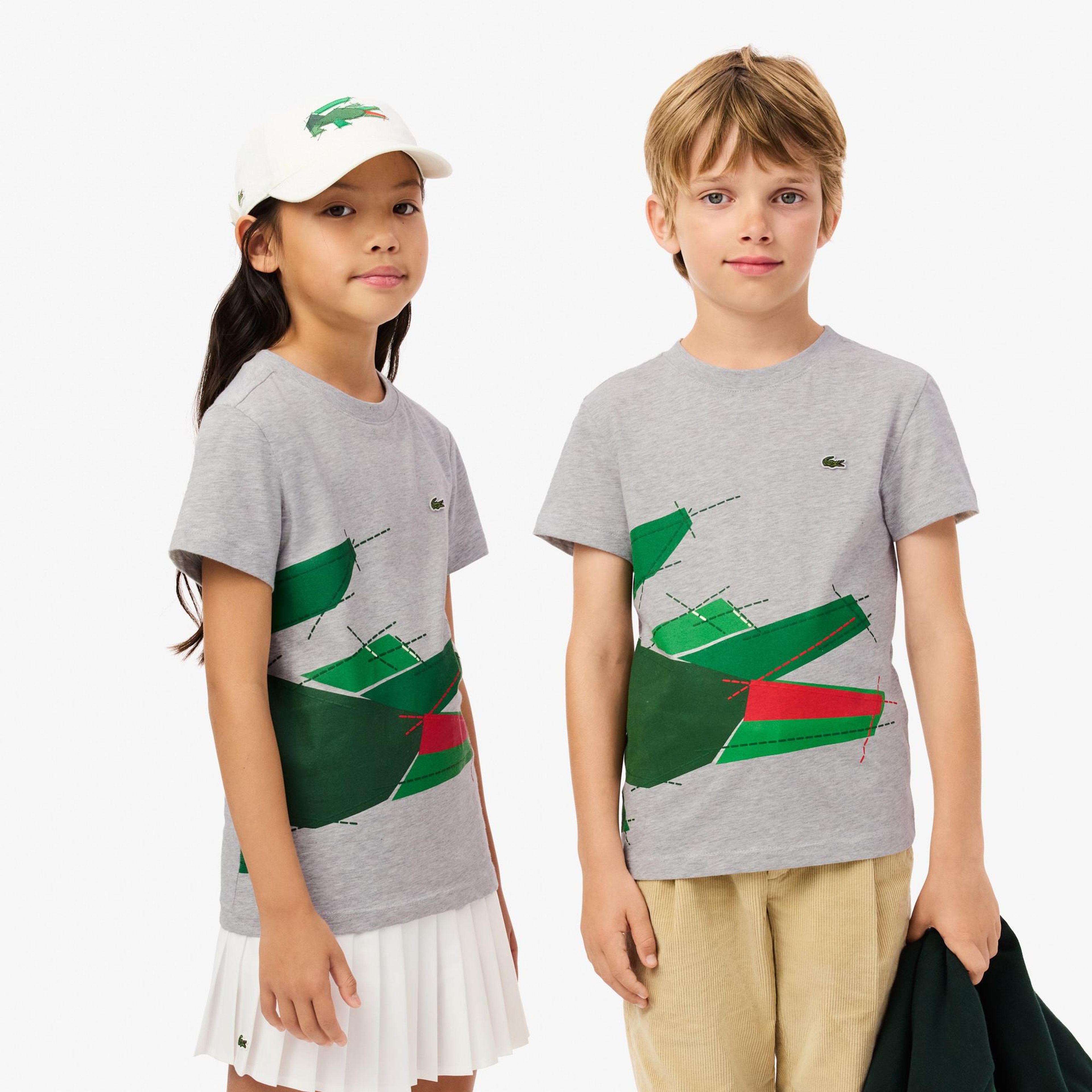 Lacoste Çocuk Baskılı Gri T-Shirt