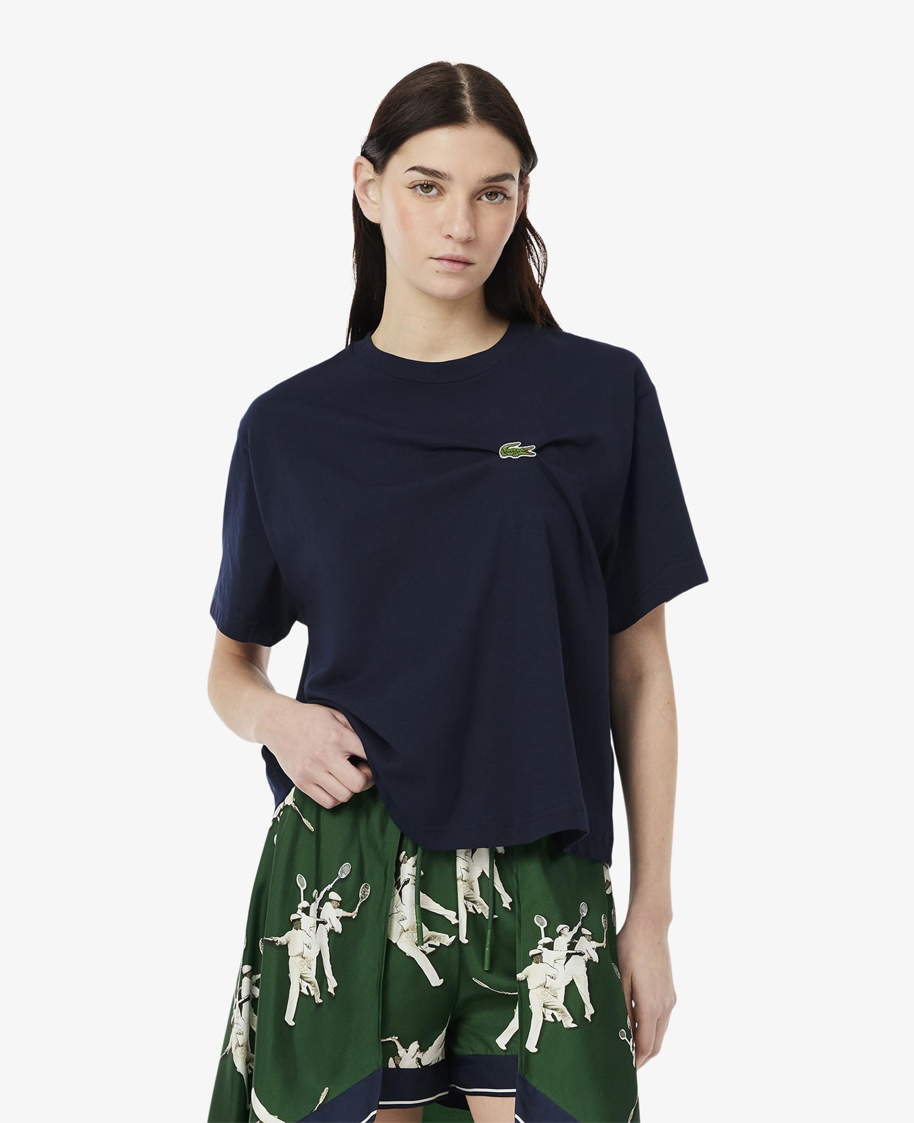 Lacoste Kadın Oversize Fit Bisiklet Yaka Lacivert T-Shirt
