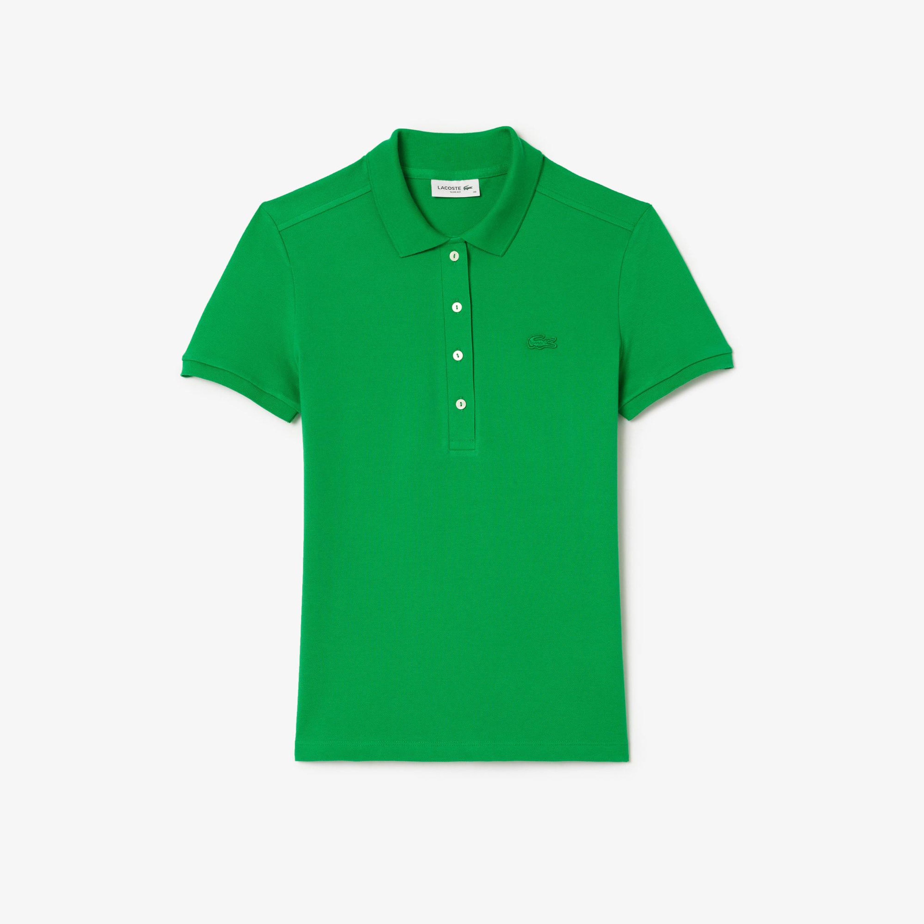 Lacoste L.12.D Kadın Slim Fit Yeşil Polo