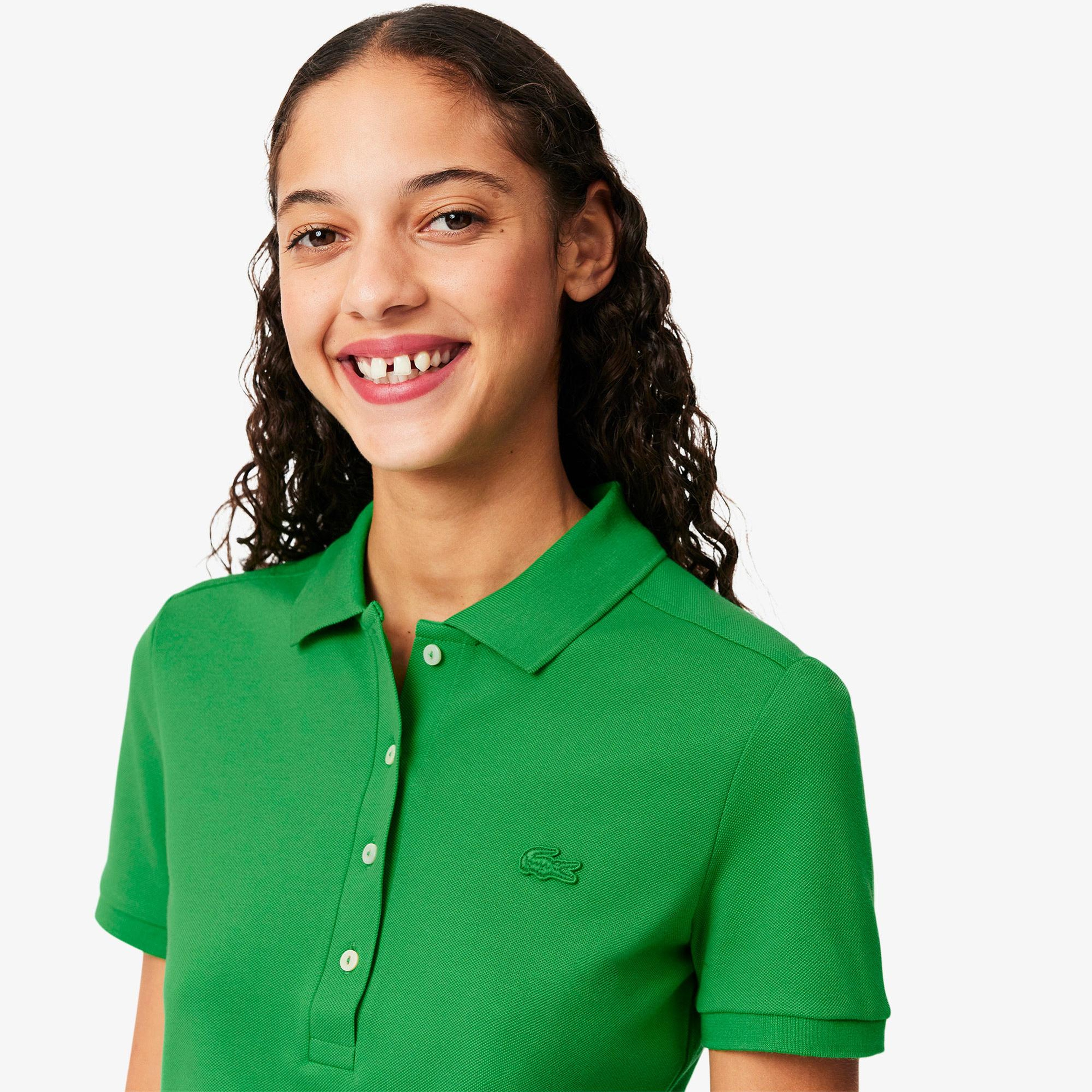 Lacoste L.12.D Kadın Slim Fit Yeşil Polo