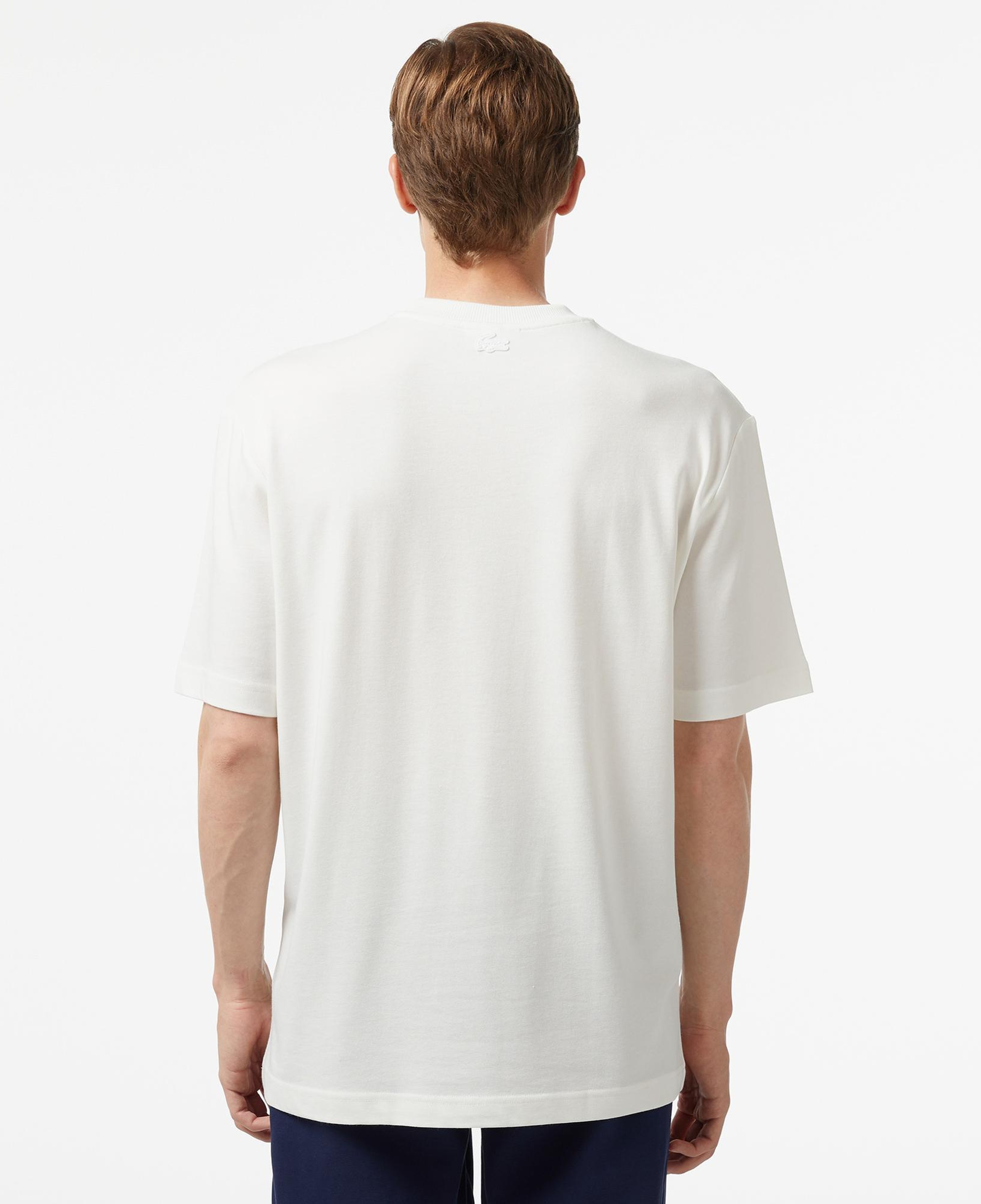 Lacoste Erkek Regular Fit Bisiklet Yaka Baskılı Beyaz T-Shirt