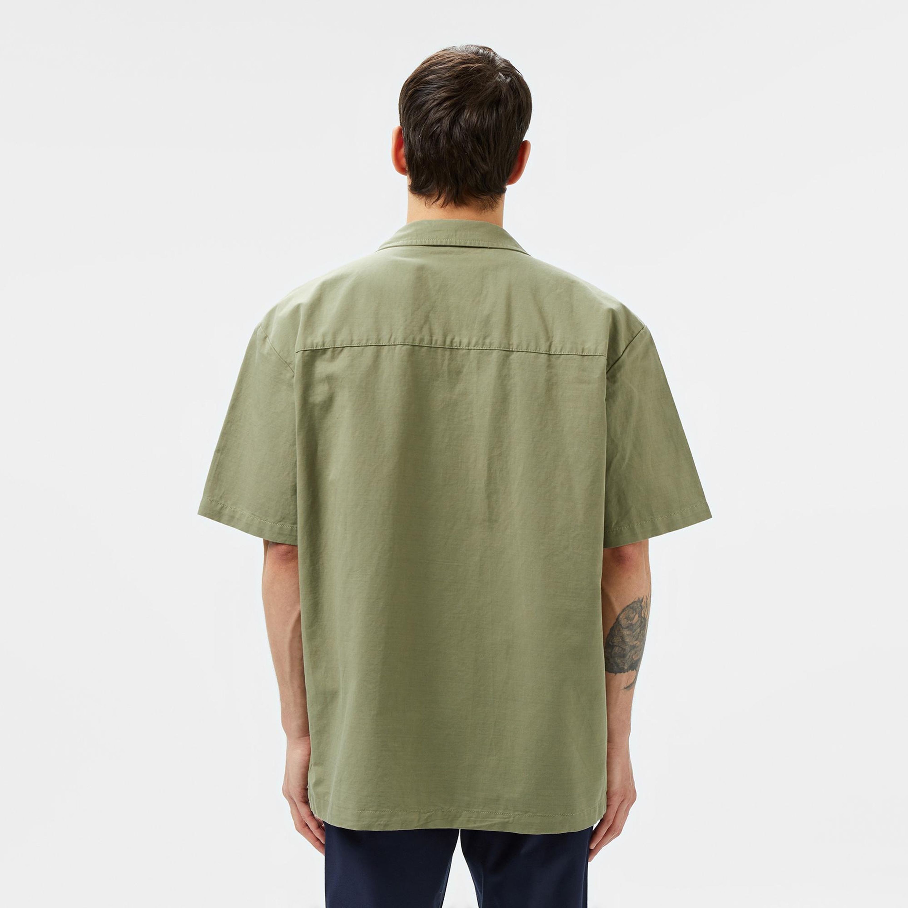 Lacoste Erkek Relaxed Fit Kısa Kollu Haki Gömlek