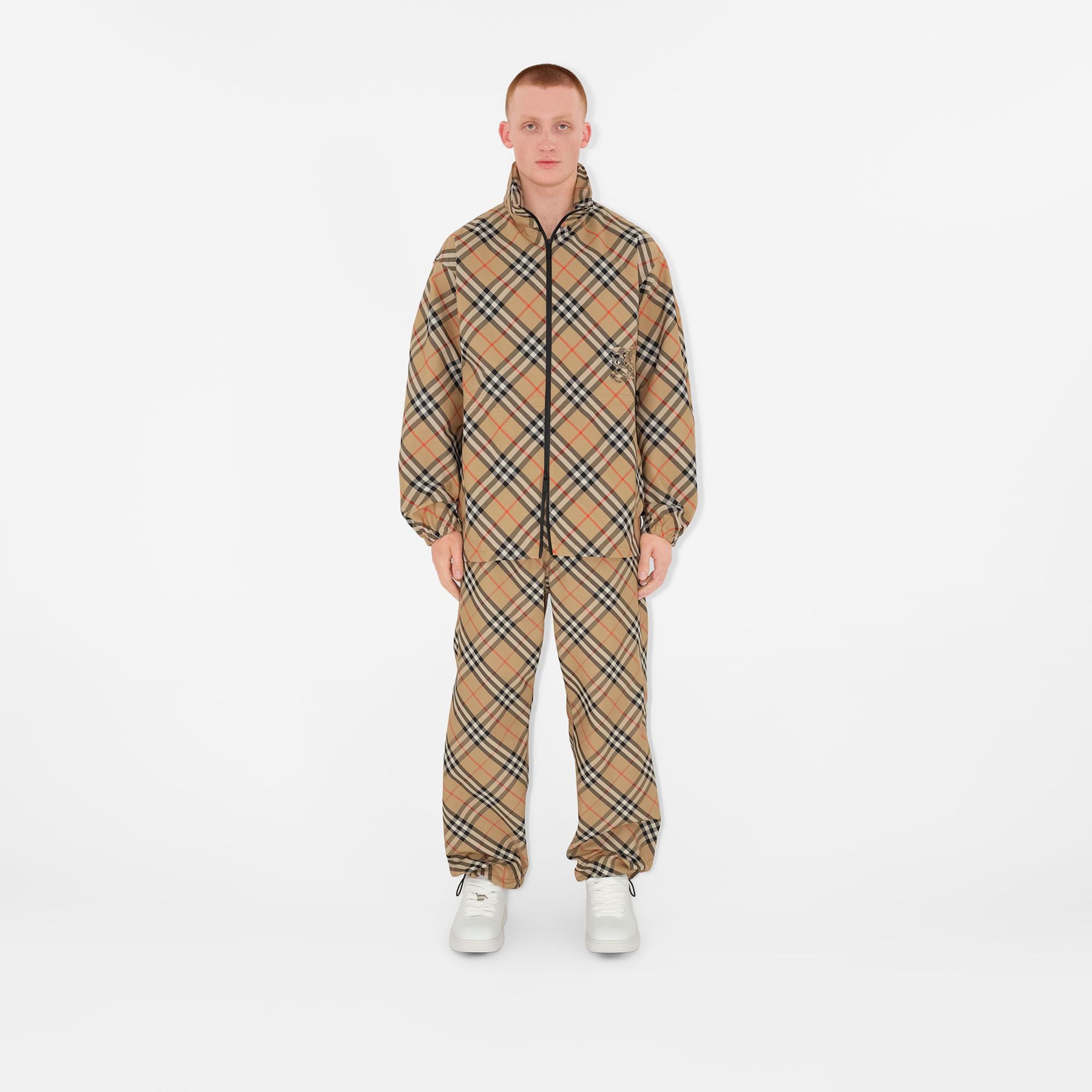 Burberry Check Twill Erkek Bej Ceket